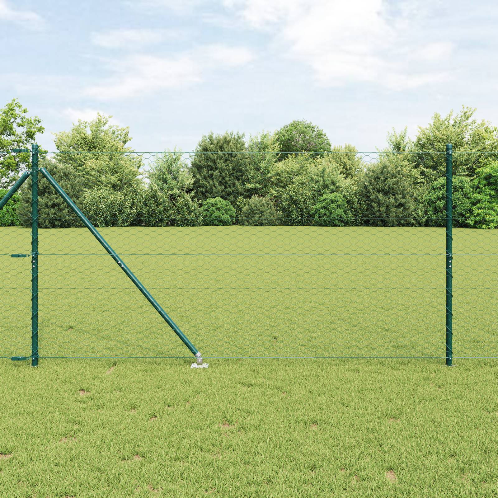 vidaXL Hexagon Zaun Grün 1,4x100 m Stahl