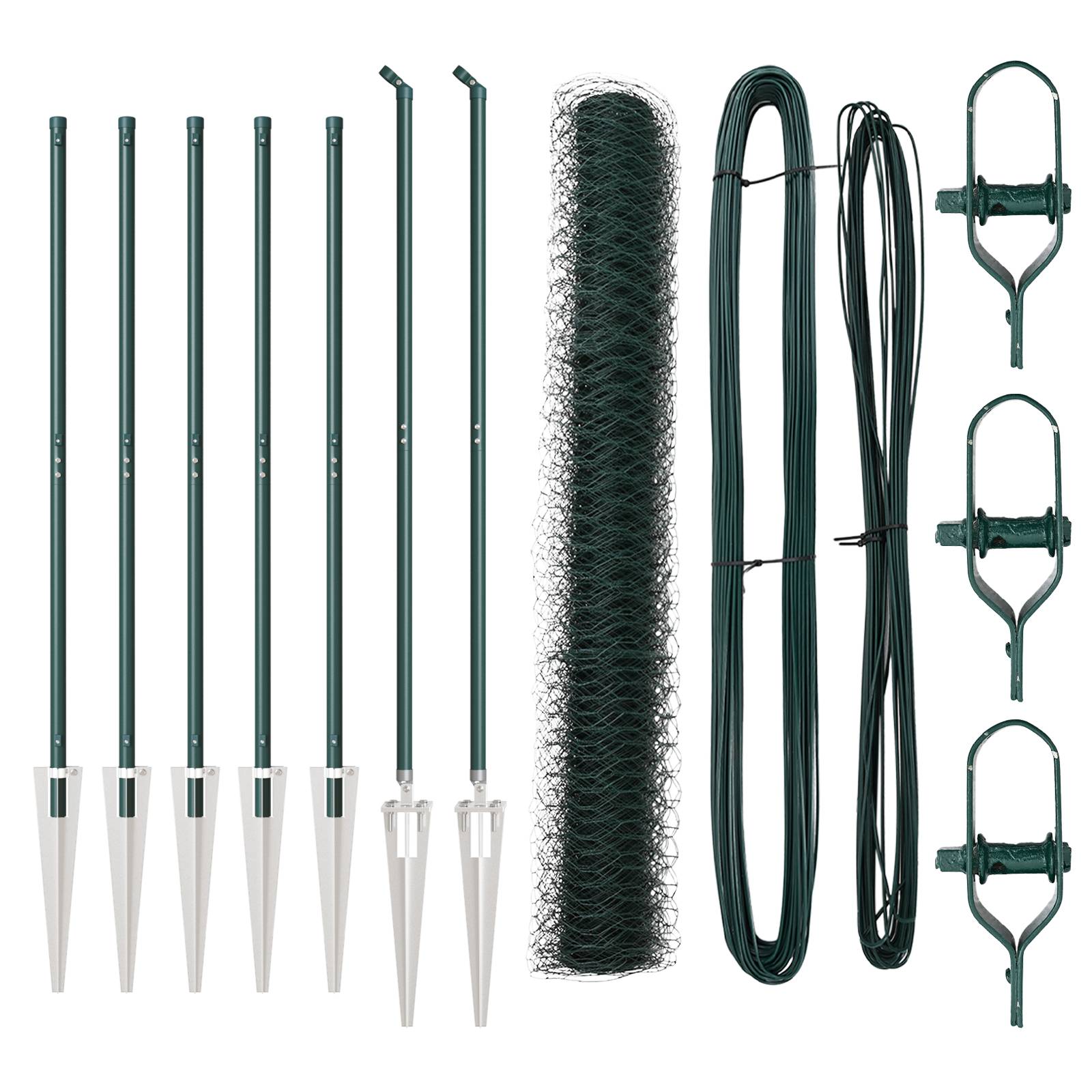 vidaXL Sechseckzaun Grün 1,4x10 m Stahl