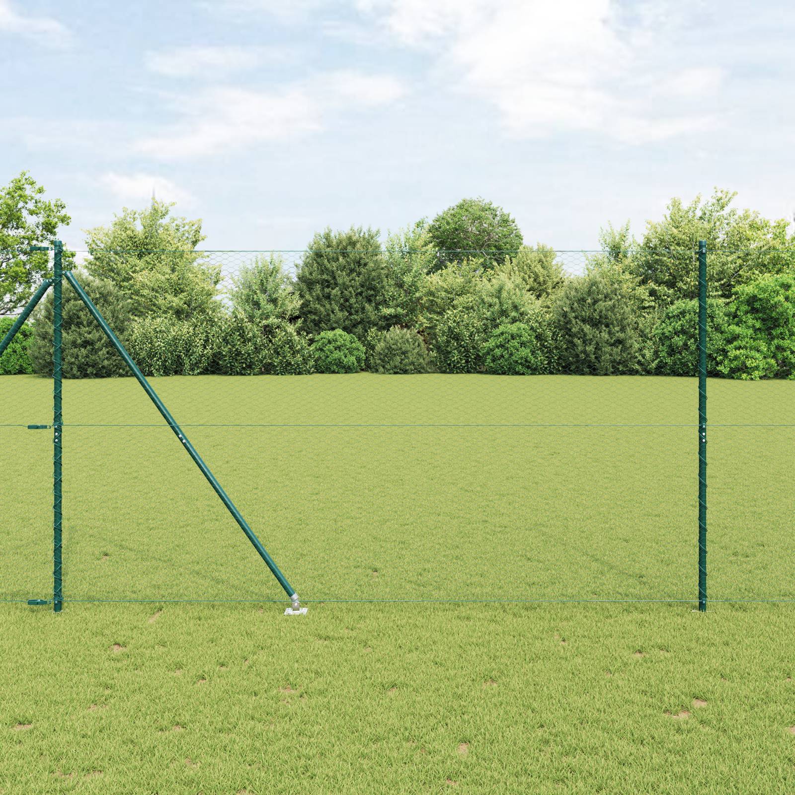 vidaXL Sechseckzaun Grün 1,6x25 m Stahl