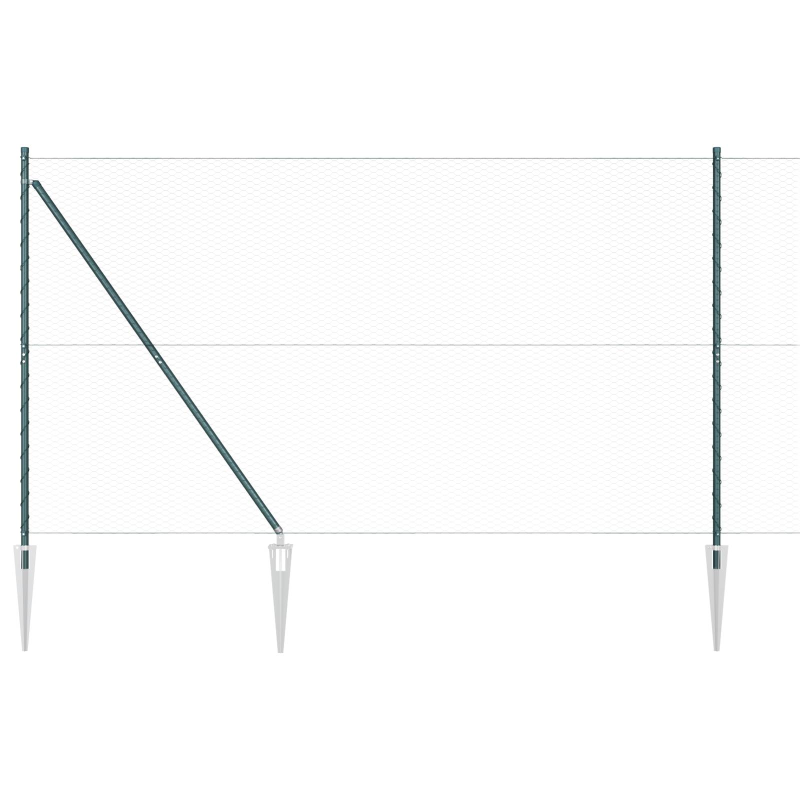 vidaXL Sechseckzaun Grün 1,5x10 m Stahl