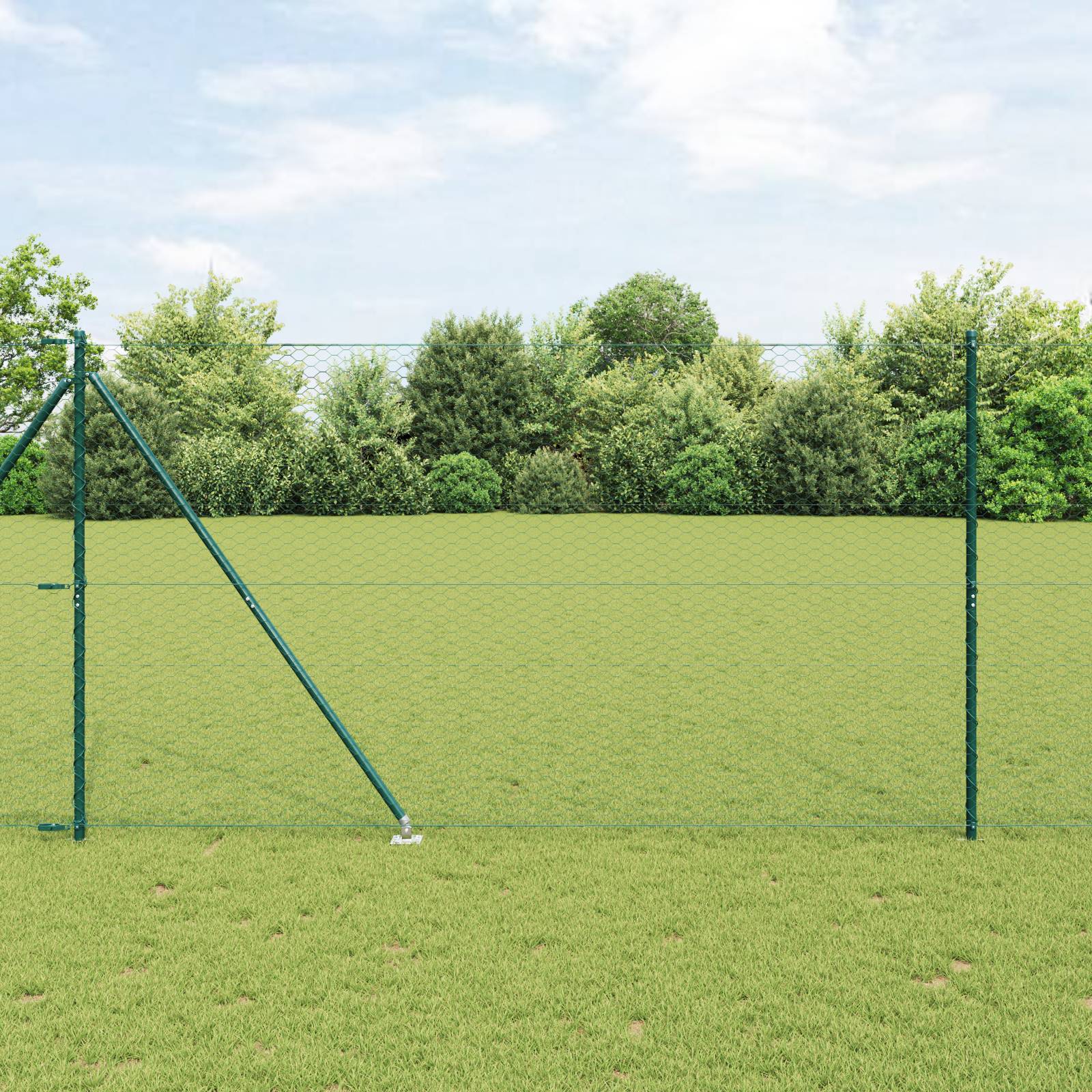 vidaXL Hexagonzaun Grün 1.6x10 m Stahl