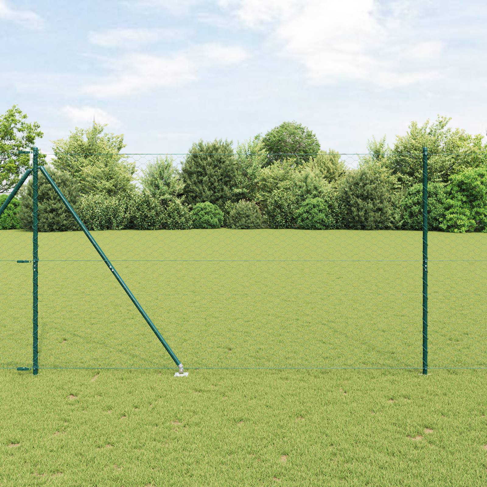 vidaXL Zaunset Set aus 2 Grün Metall 25 x 1,5 m Langlebig Zaunset
