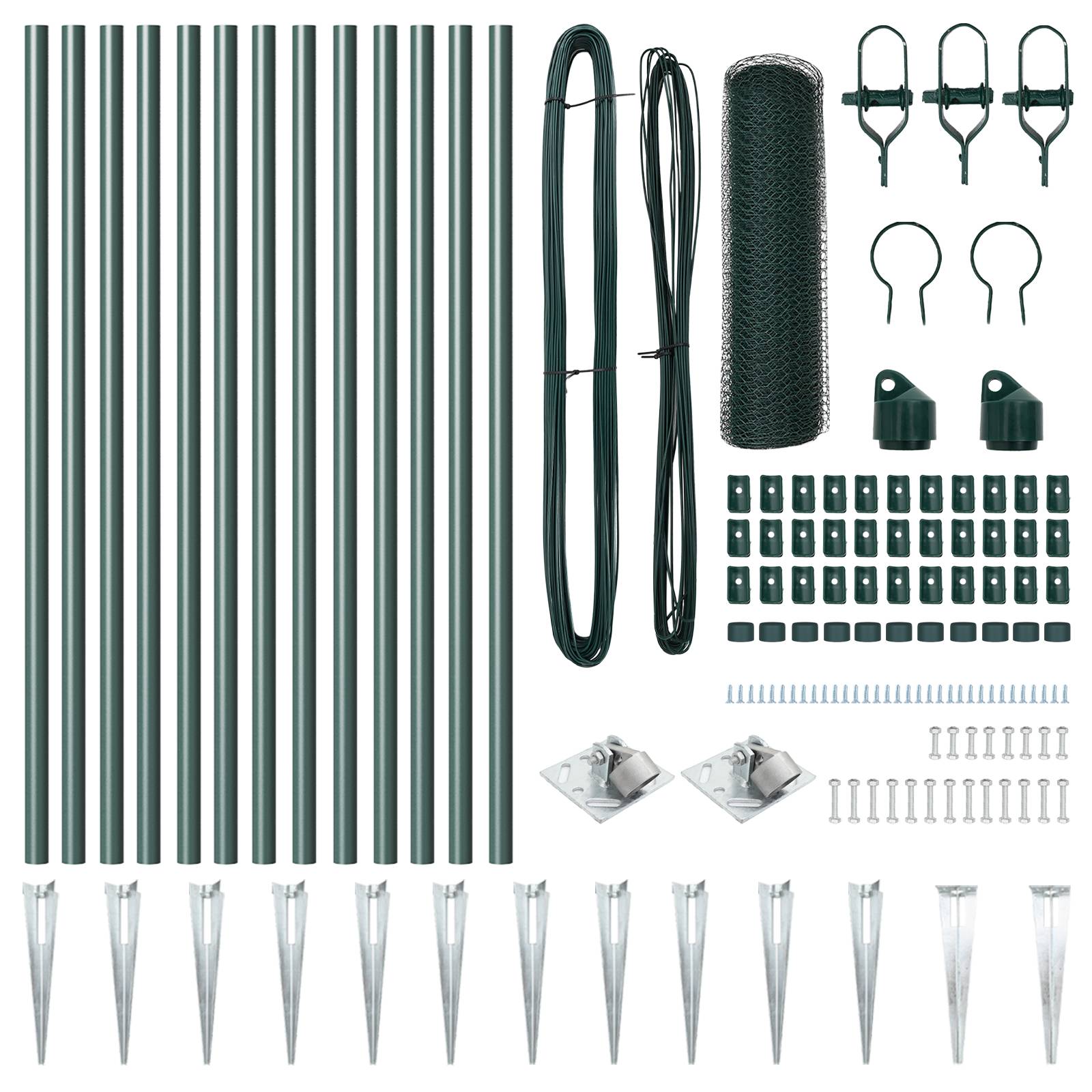 vidaXL Sechseckzaun Grün 0,6x25 m Stahl