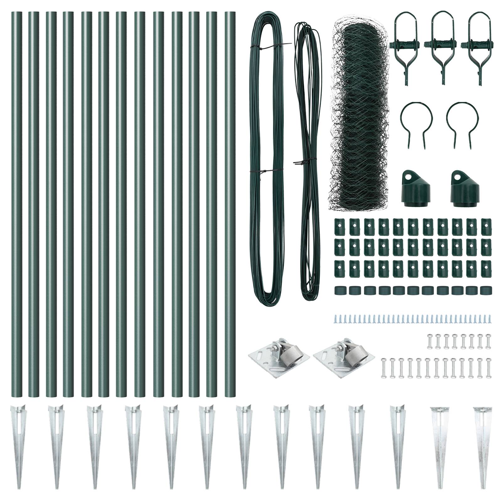 vidaXL Hexagonzaun Grün 0,8x25 m Stahl