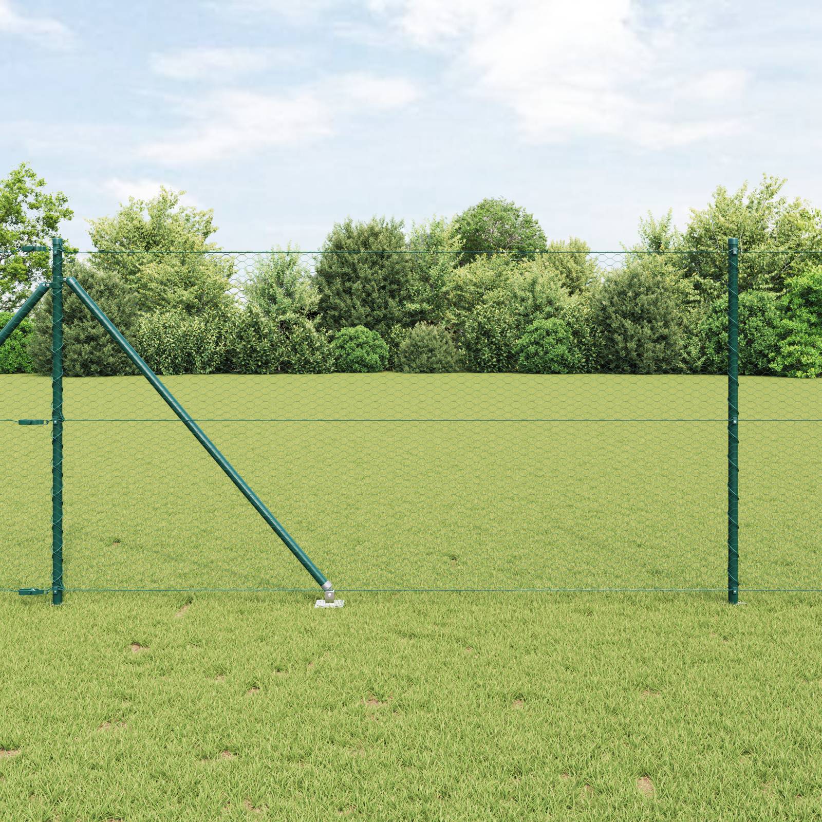 vidaXL Sechseckzaun Grün 1x50 m Stahl