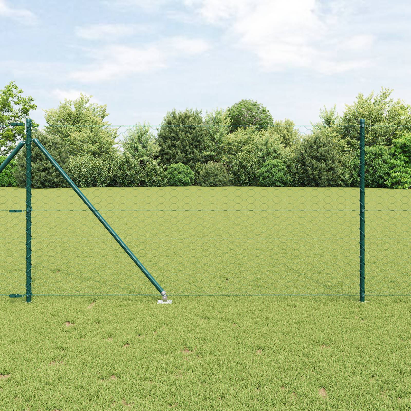 vidaXL Sechseck-Zaun Grün 1x100 m Stahl