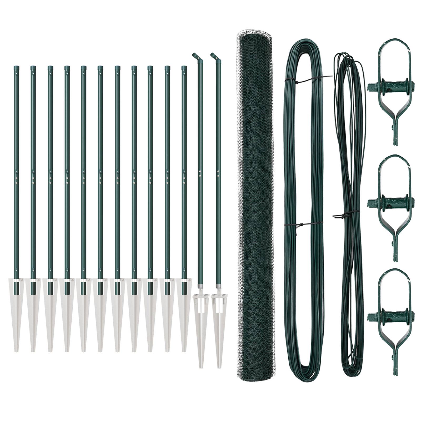 vidaXL Zaunset Set von 2 Grün Metall 25 x 1,5 m Langlebig