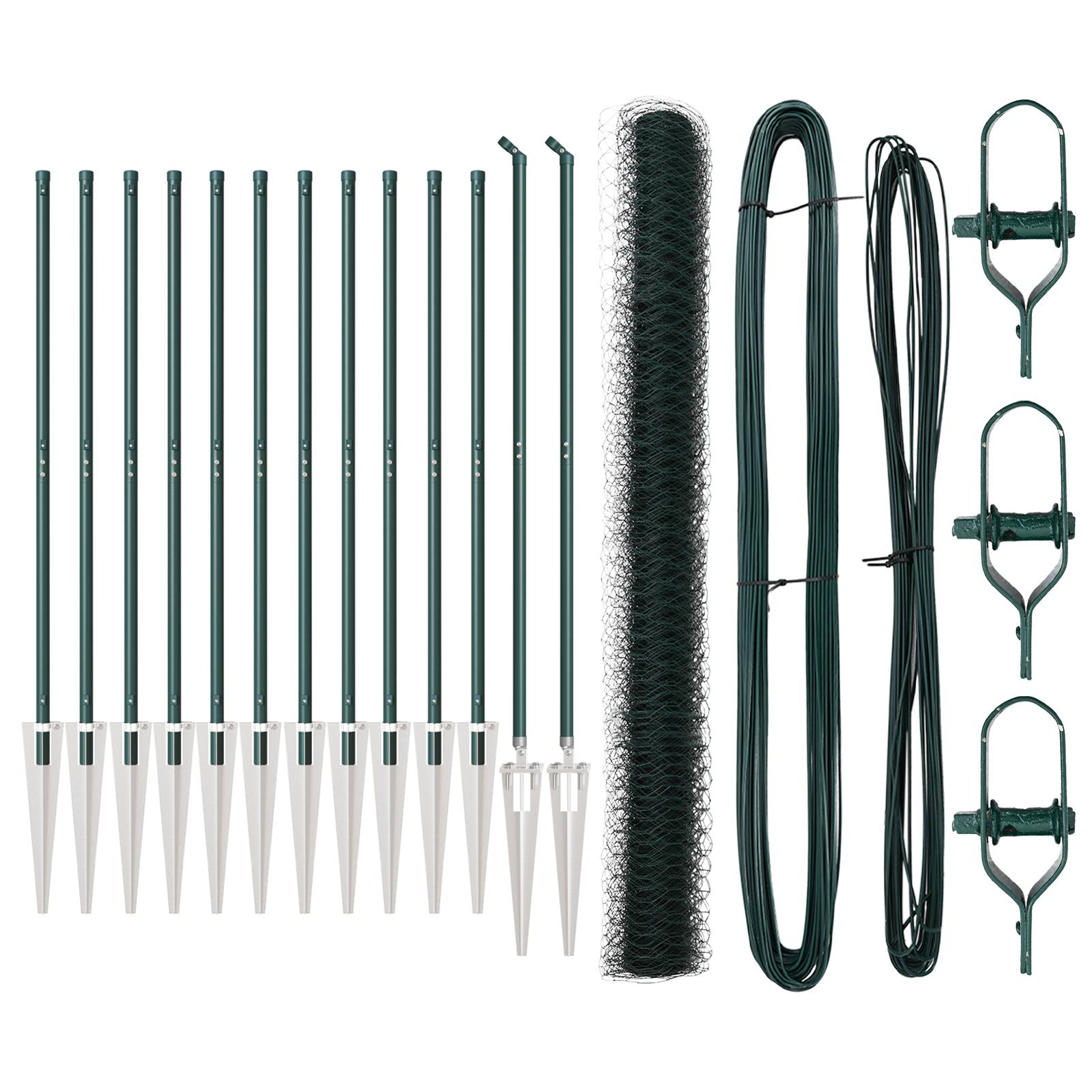 vidaXL Zaunset 2er Set Grün Metall 25 x 1,5 m Langlebig