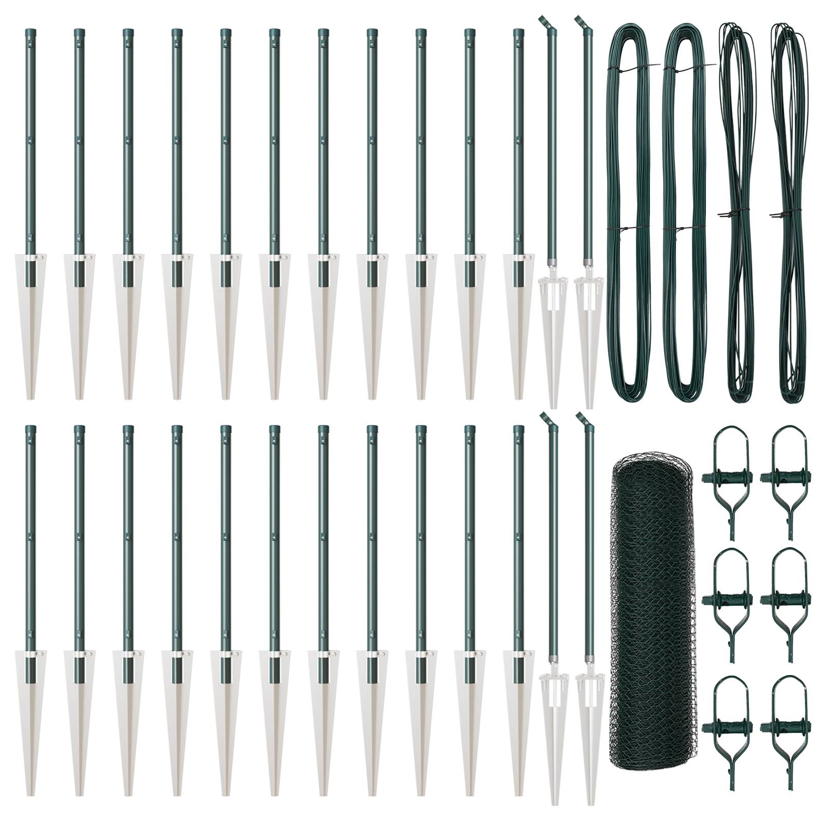 vidaXL Sechseckzaun Grün 0,6x50 m Stahl