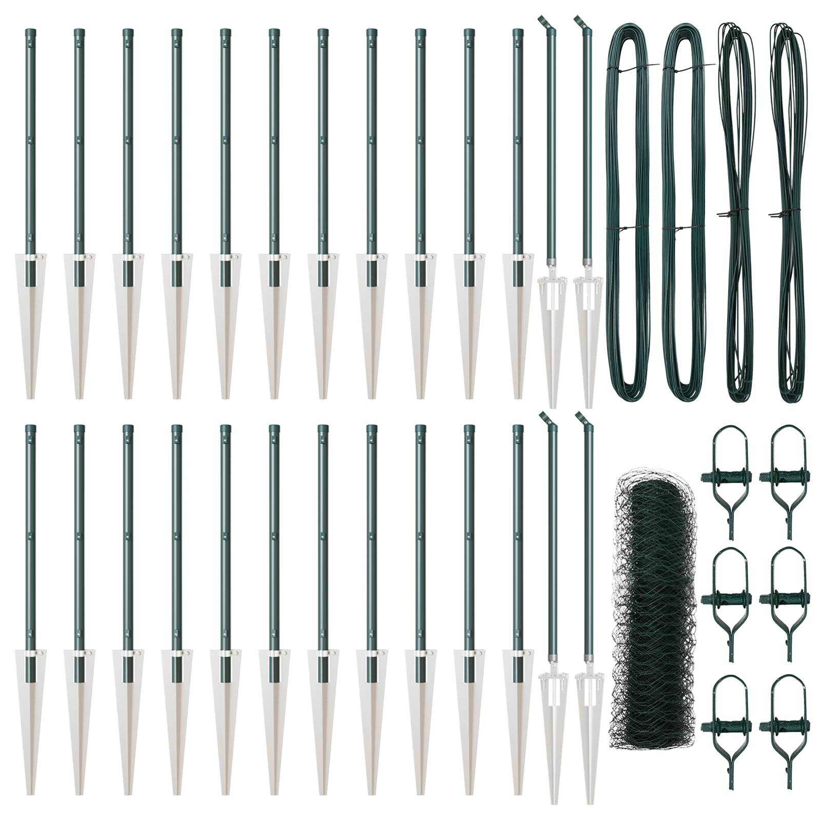 vidaXL Sechseckzaun Grün 1x50 m Stahl