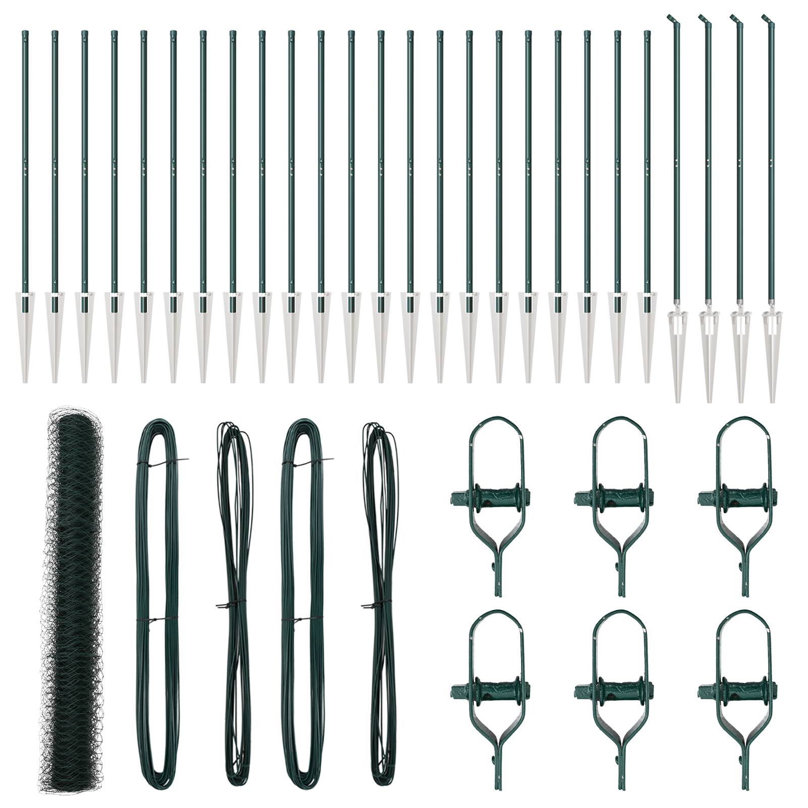 vidaXL Sechseckzaun Grün 1,4x50 m Stahl