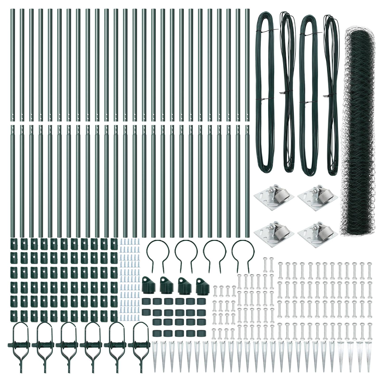 vidaXL Sechseckzaun Grün 1.4x50 m Stahl