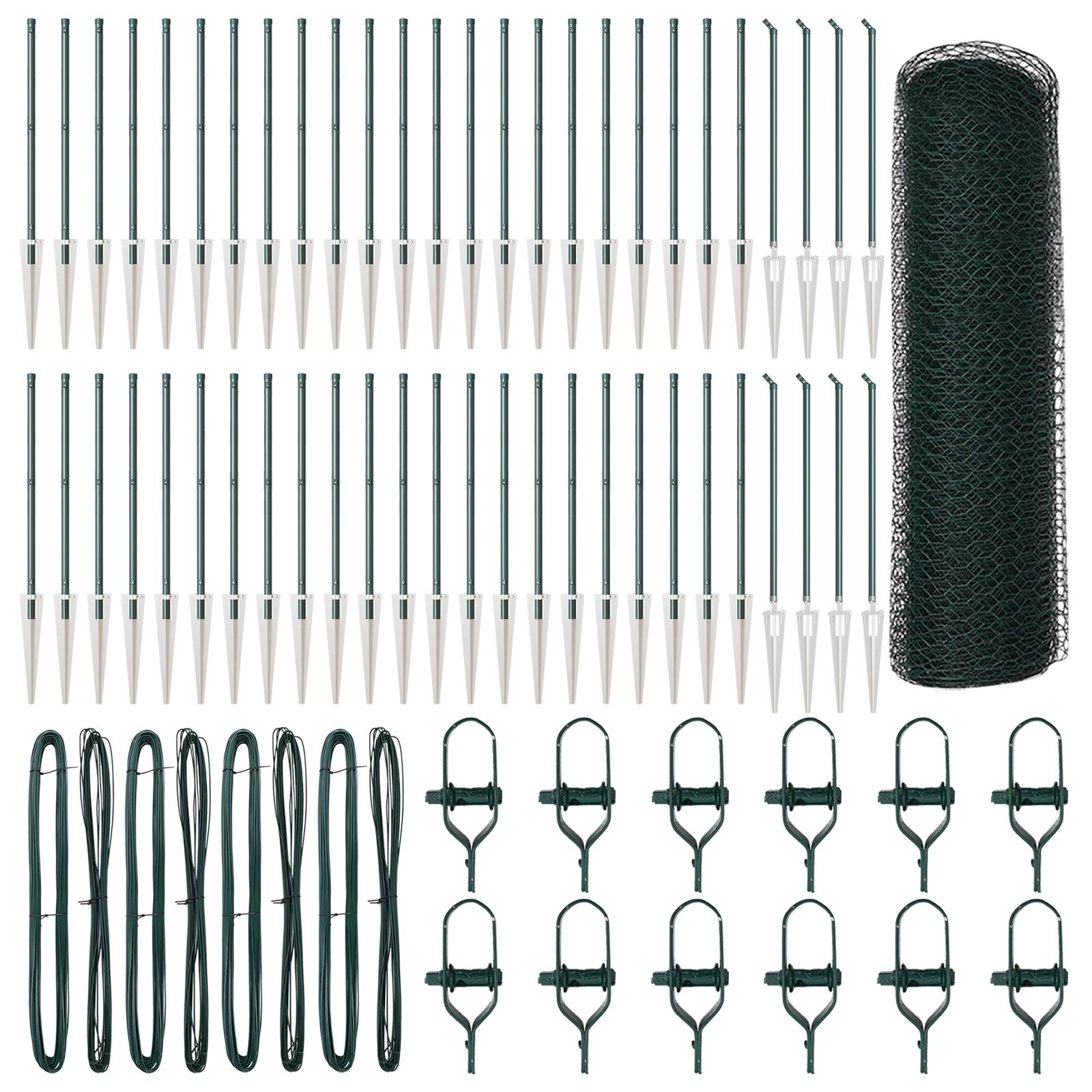 vidaXL Sechseckzaun Grün 0,8x100 m Stahl