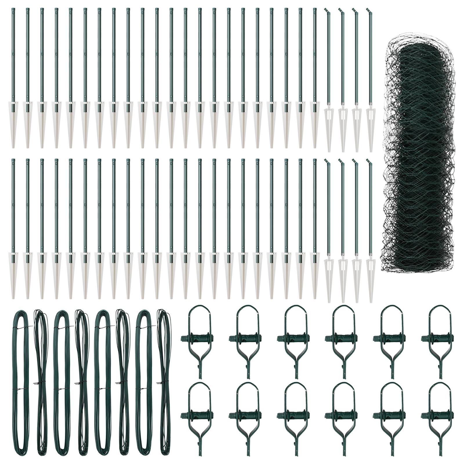 vidaXL Sechseckzaun Grün 0.4x100 m Stahl