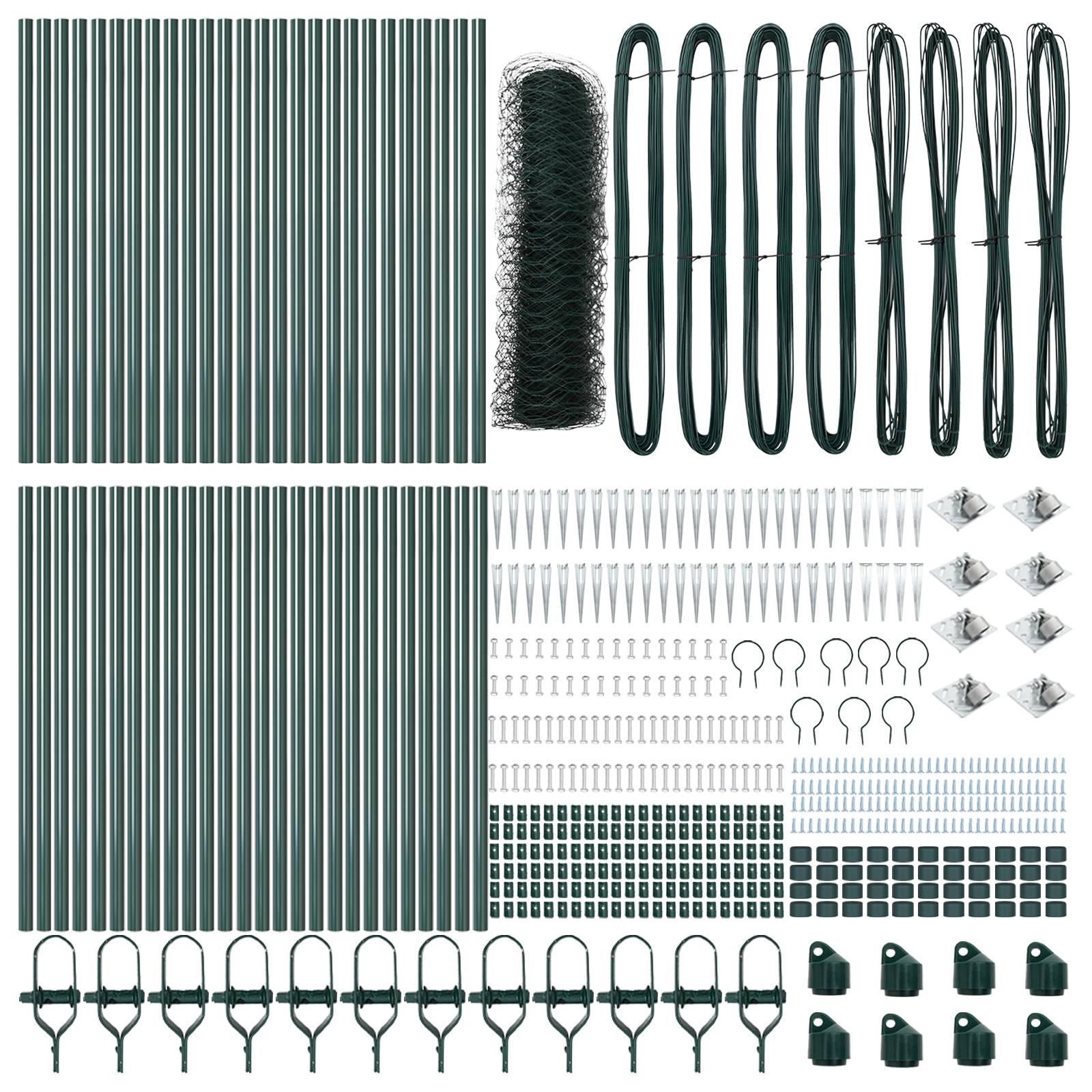 vidaXL Sechseckzaun Grün 0.4x100 m Stahl