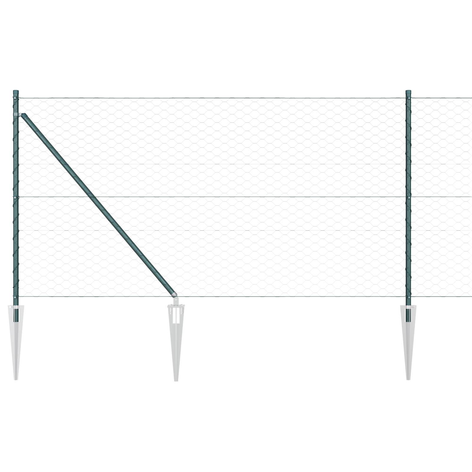 vidaXL Sechseck-Zaun Grün 1x100 m Stahl