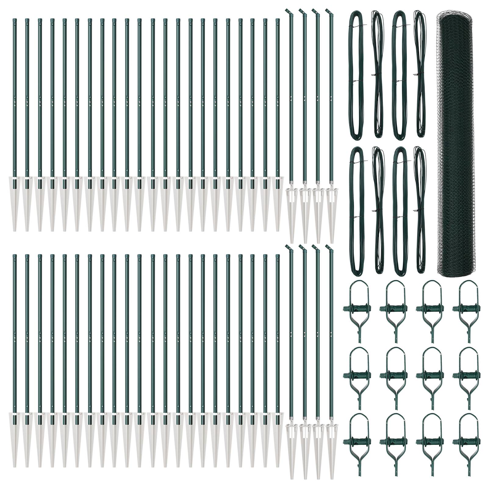 vidaXL Sechseckzaun Grün 1,4x100 m Stahl