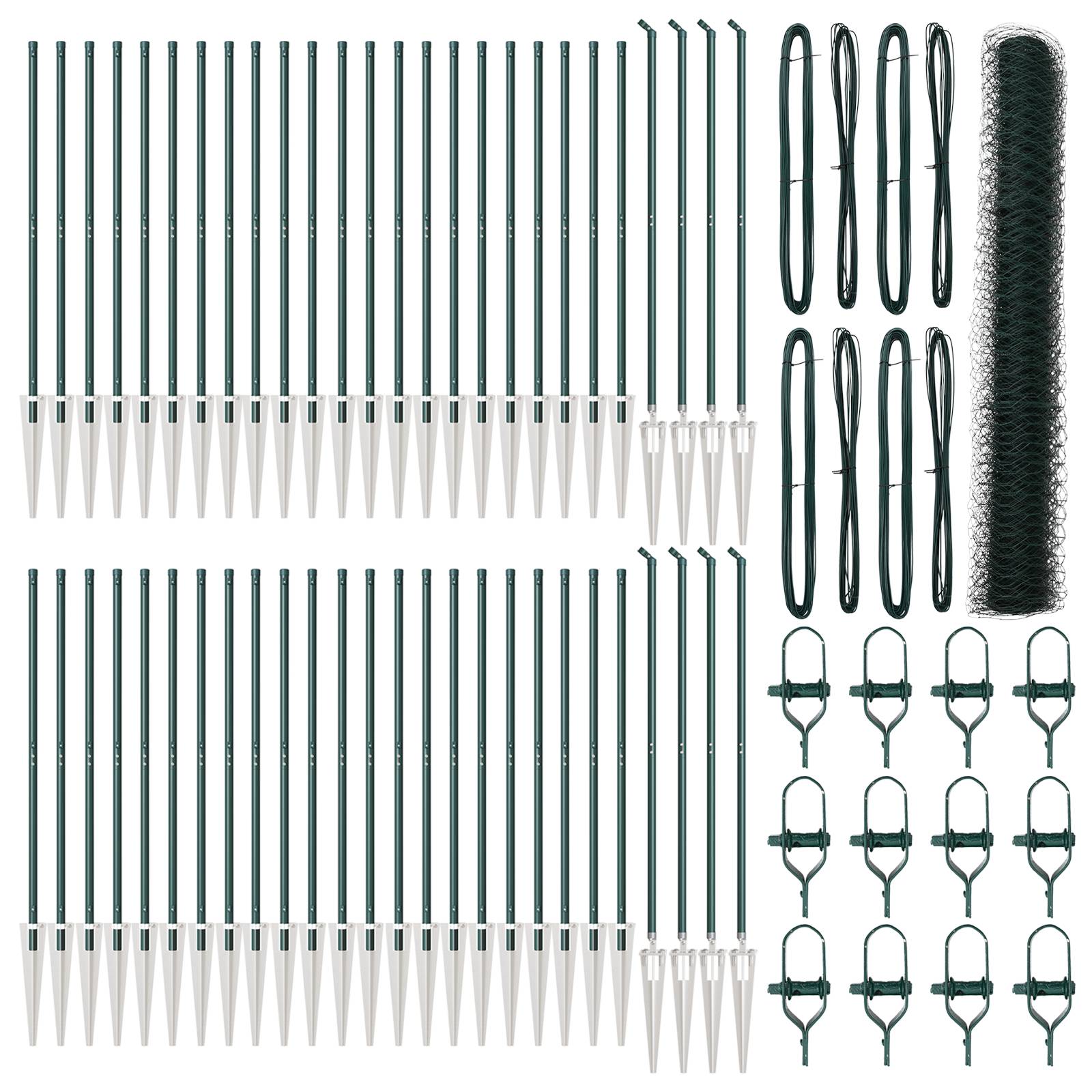 vidaXL Sechseckzaun Grün 1,4x100 m Stahl