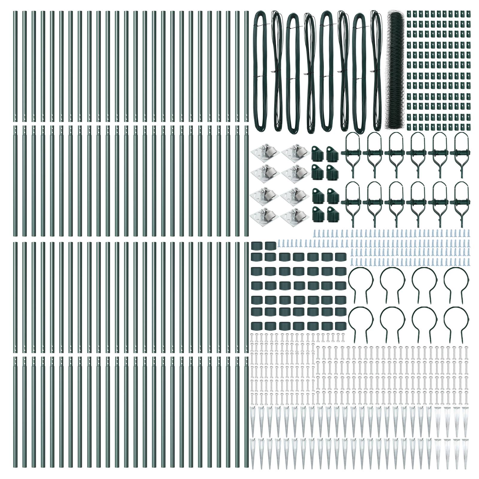 vidaXL Sechseckzaun Grün 1,2x100 m Stahl