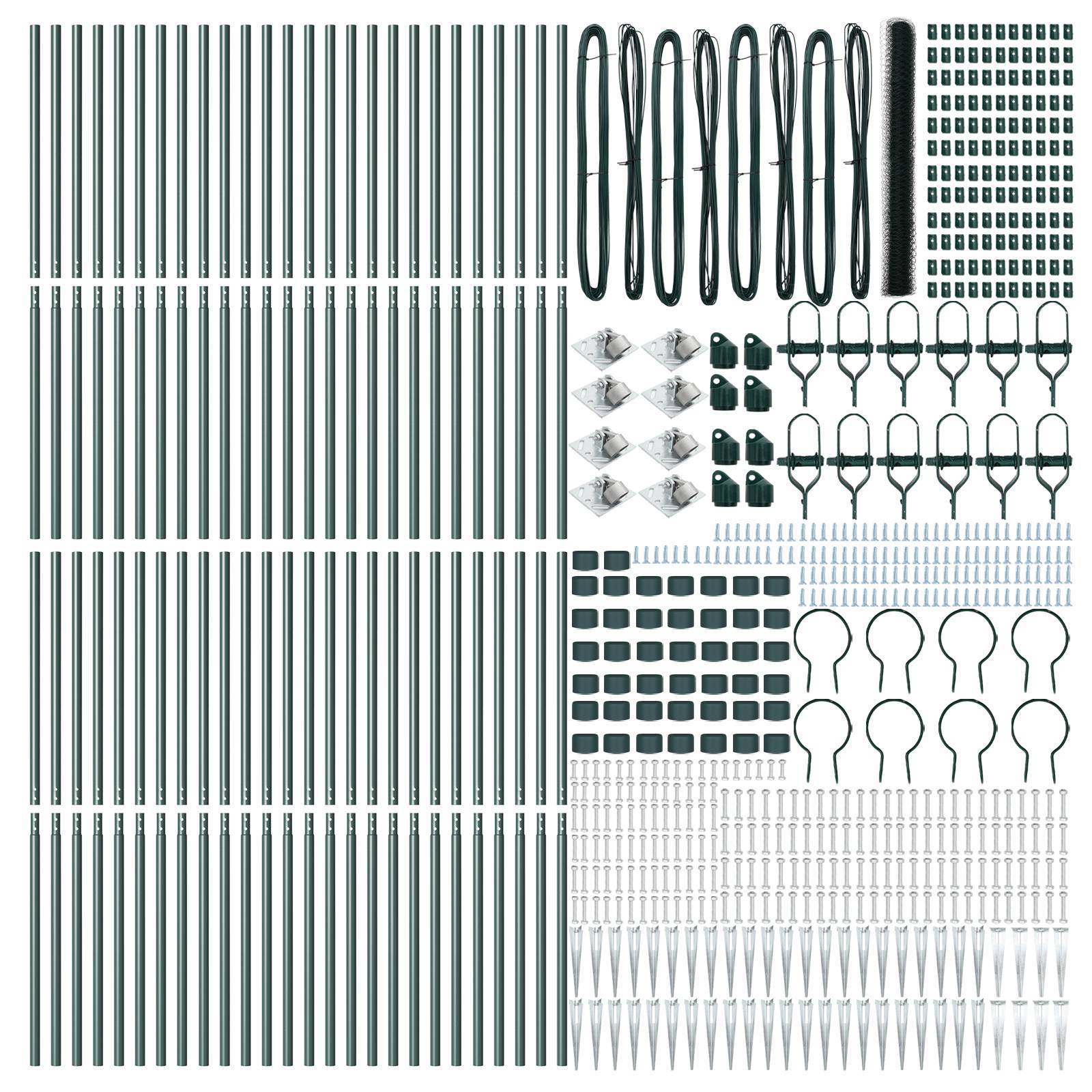 vidaXL Sechseckzaun Grün 1,6x100 m Stahl