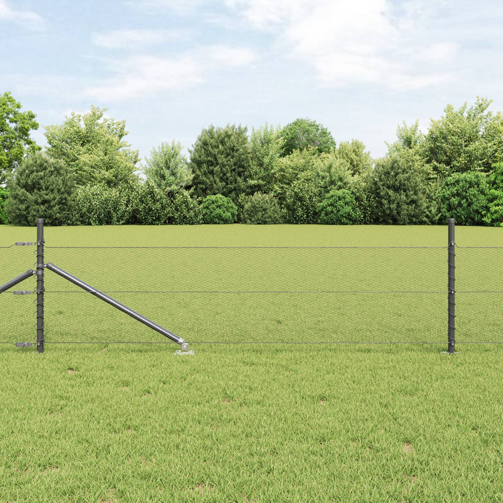 vidaXL Sechseckzaun Grau 0,8x10 m Stahl