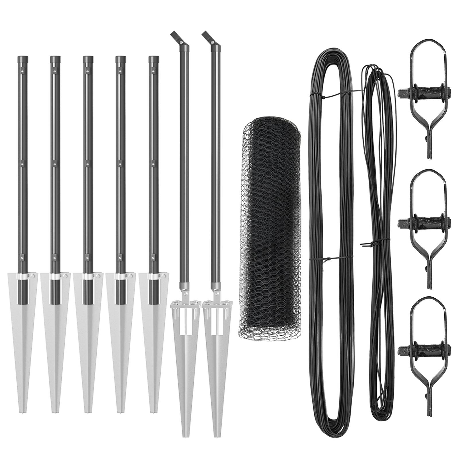 vidaXL Sechseckzaun Grau 0,5x10 m Stahl