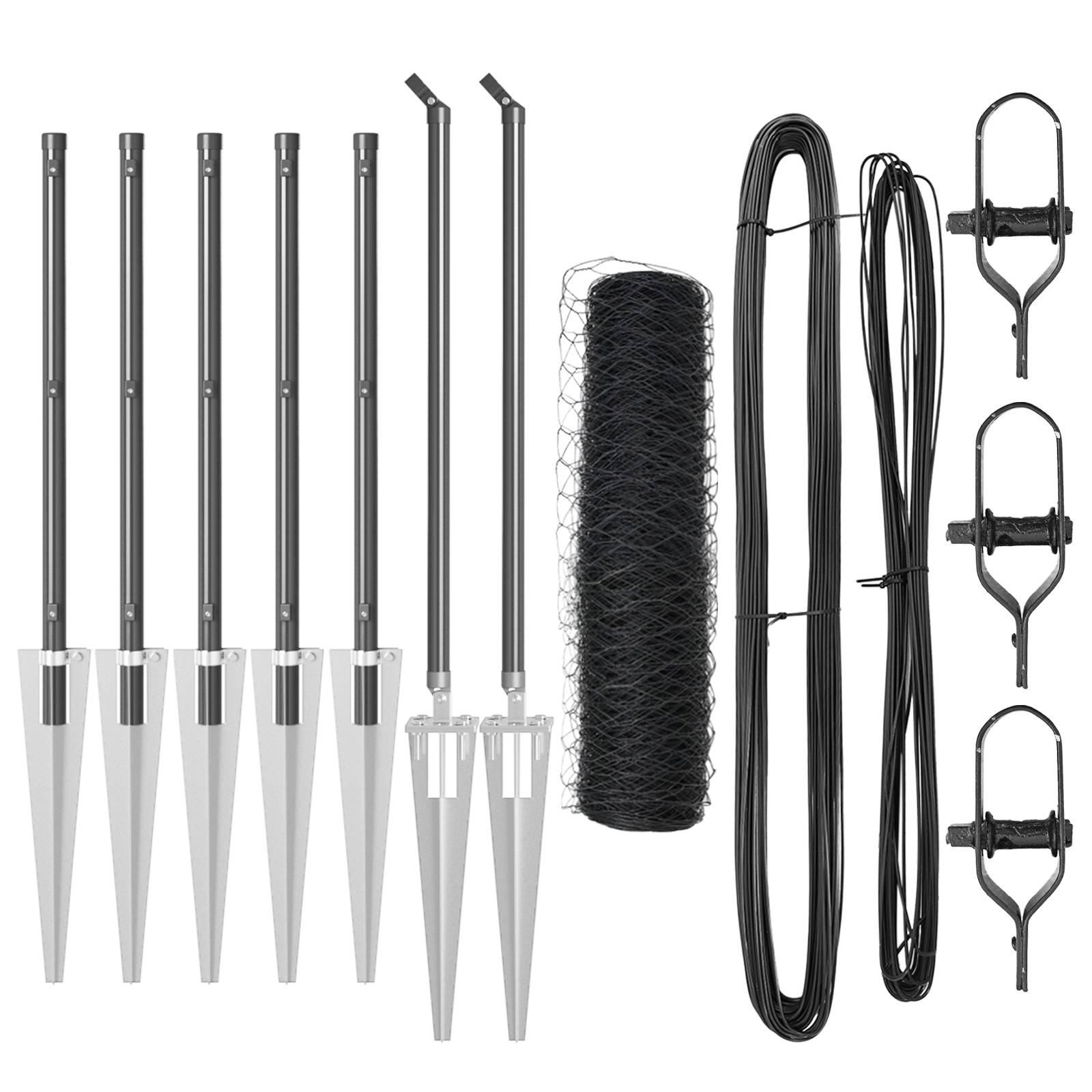 vidaXL Sechseckzaun Grau 0.6x10 m Stahl