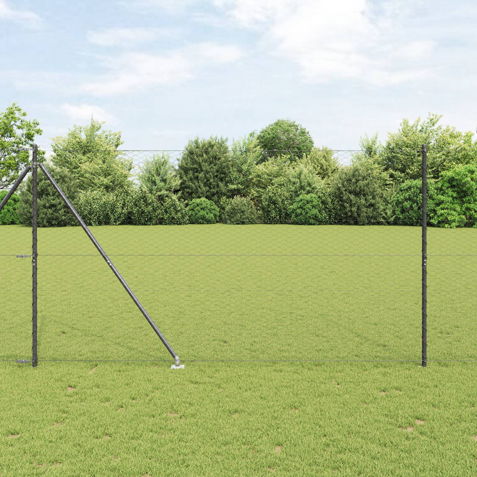 vidaXL Sechseckzaun Grau 1,6x10 m Stahl