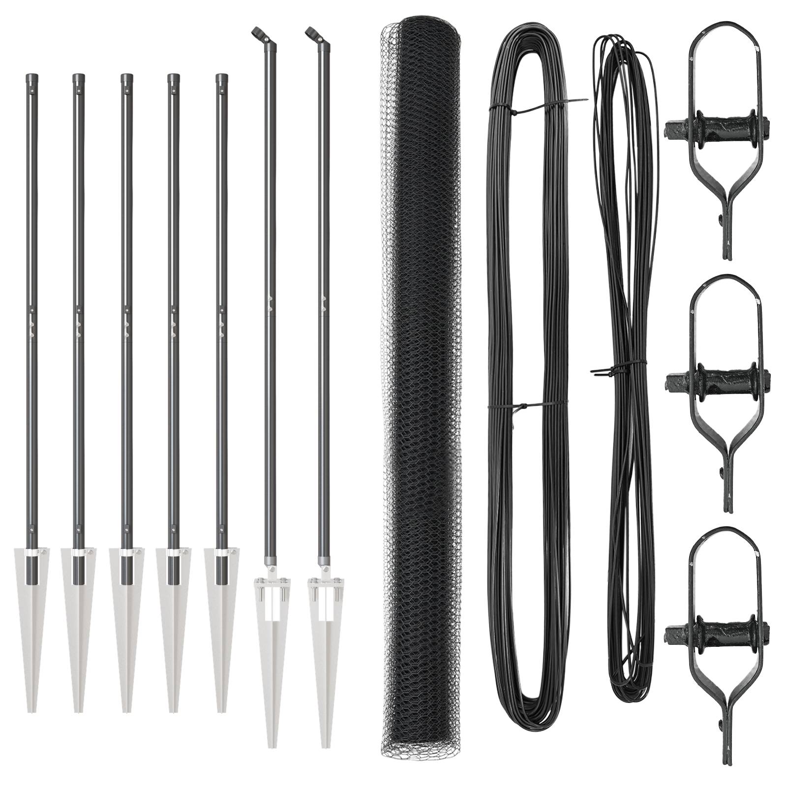 vidaXL Sechseckzaun Grau 1.6x10 m Stahl