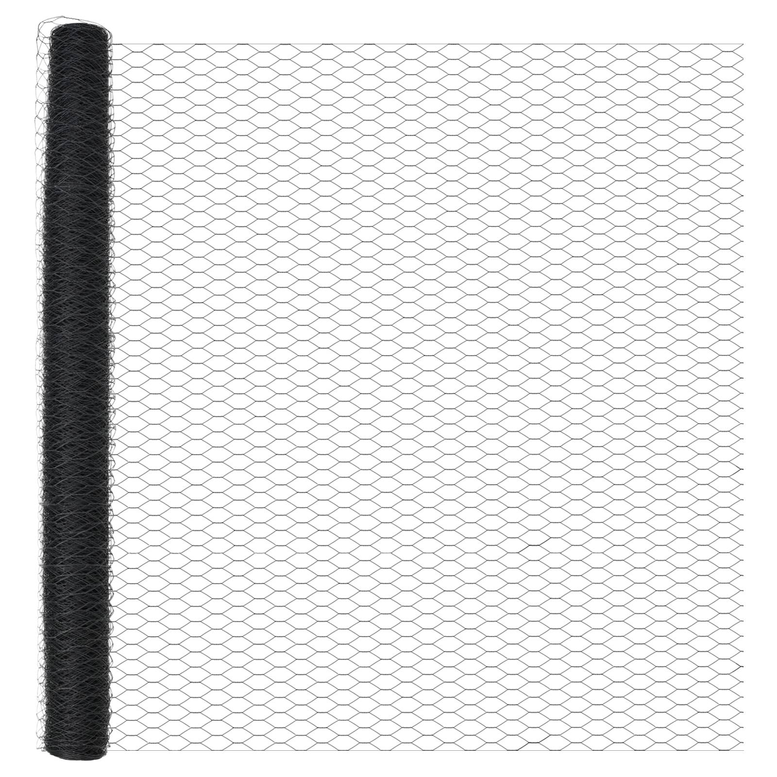 vidaXL Sechseckzaun Grau 1,6x10 m Stahl