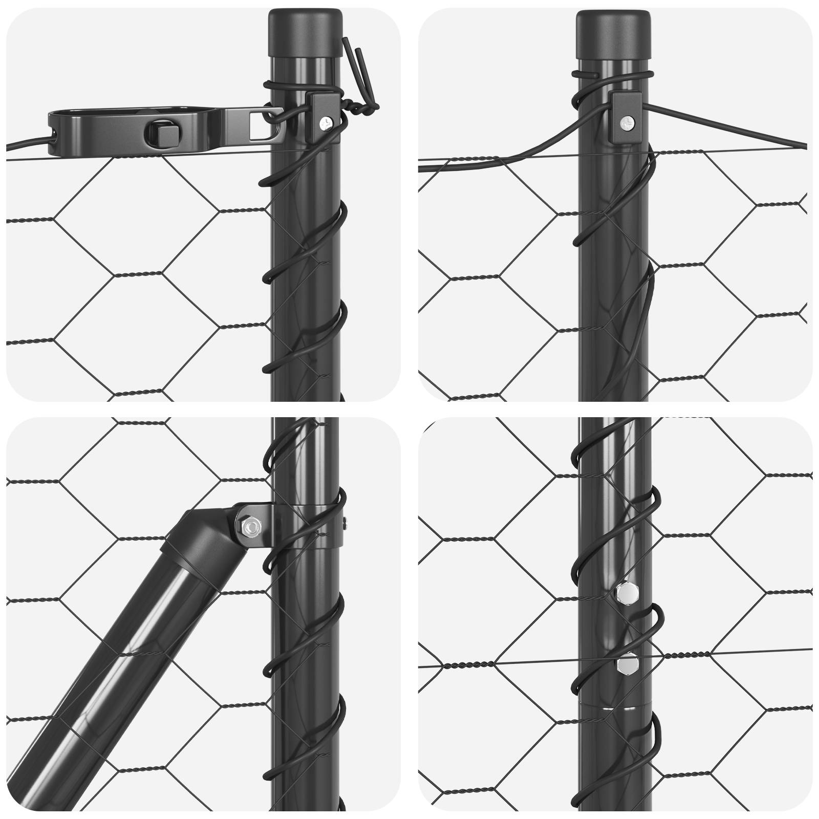 vidaXL Sechseckzaun Grau 1,4 x 50 m Stahl