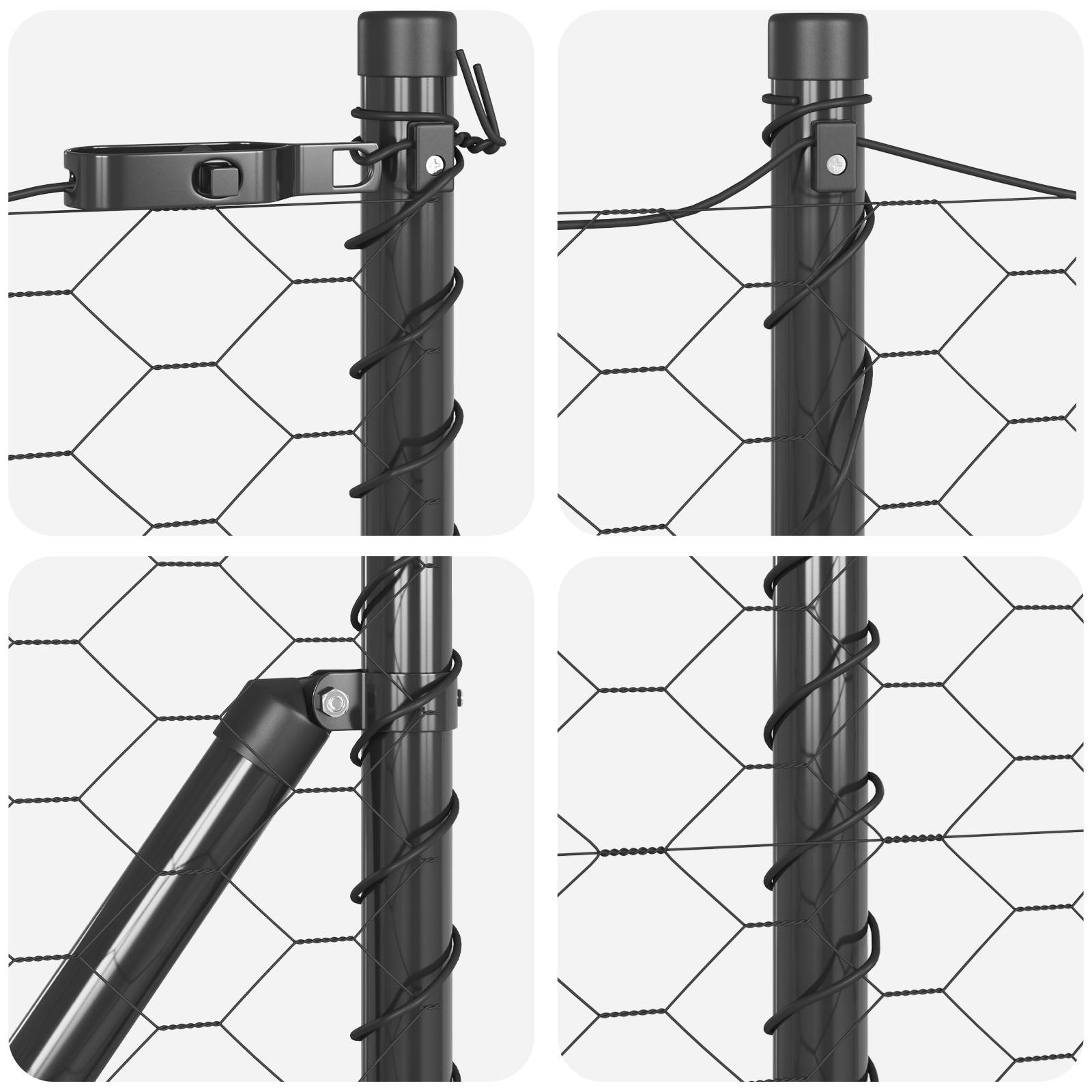 vidaXL Sechseckzaun Grau 0,5x50 m Stahl