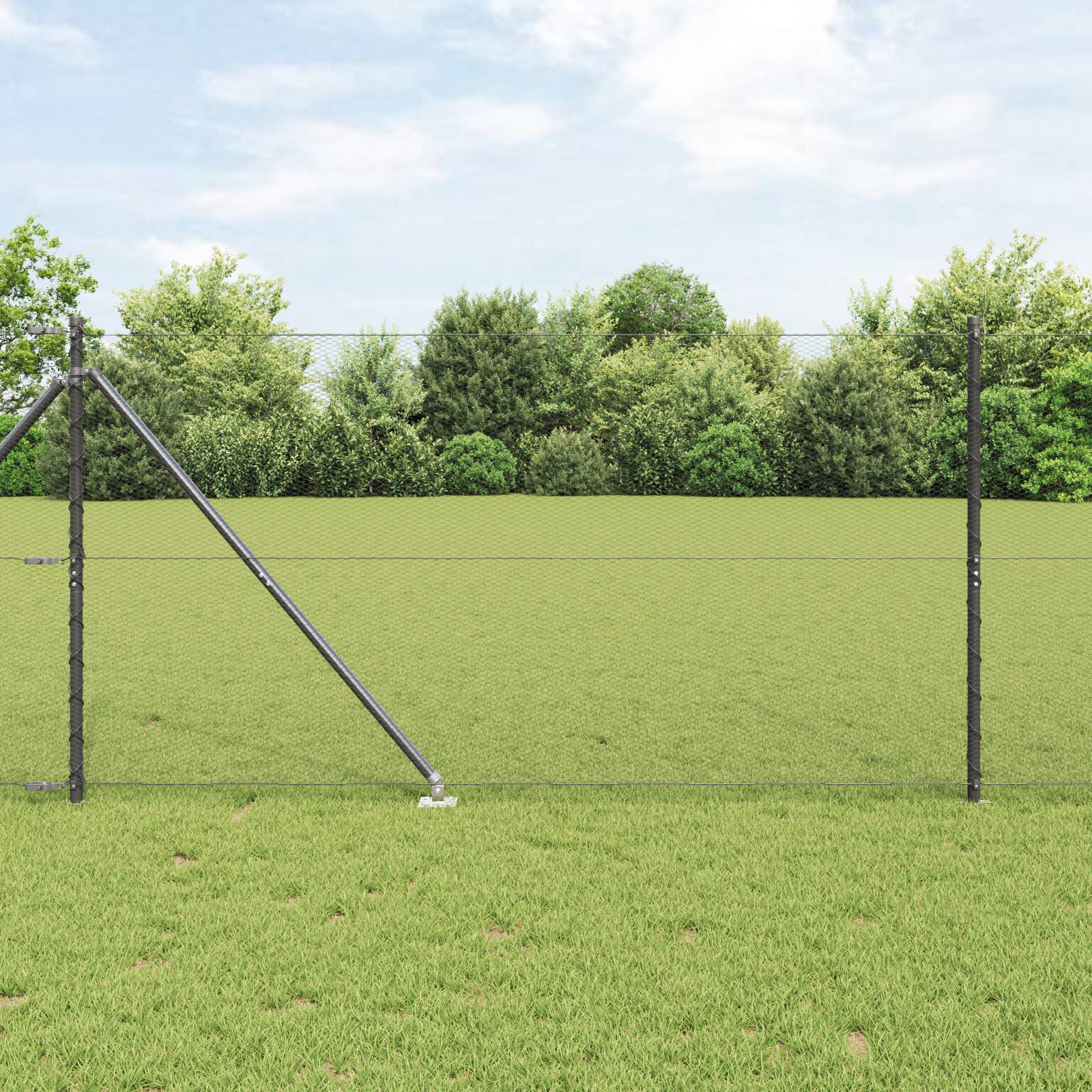 vidaXL Hexagonzaun Grau 1,2x100 m Stahl
