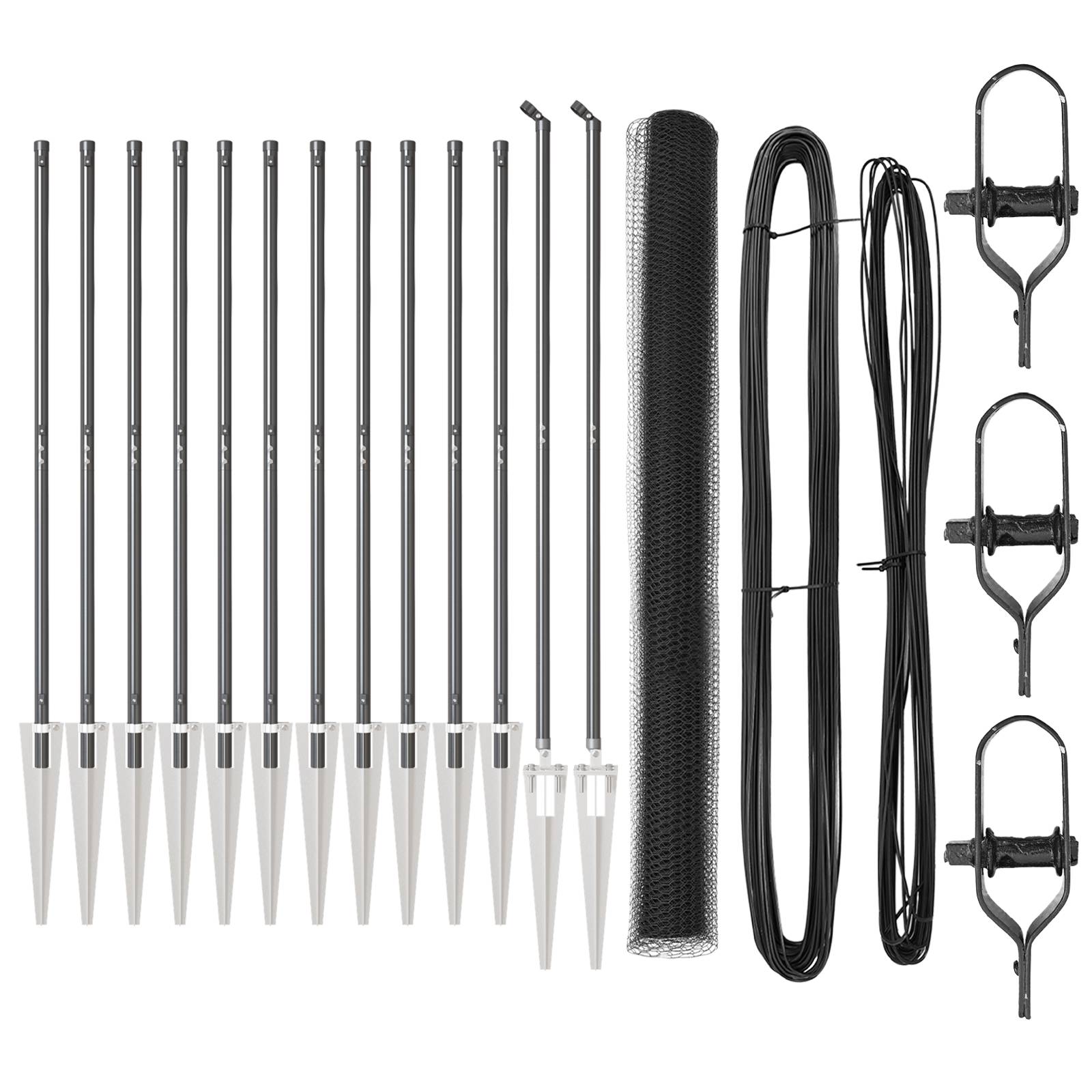 vidaXL Sechseckiger Zaun Grau 1,6x25 m Stahl