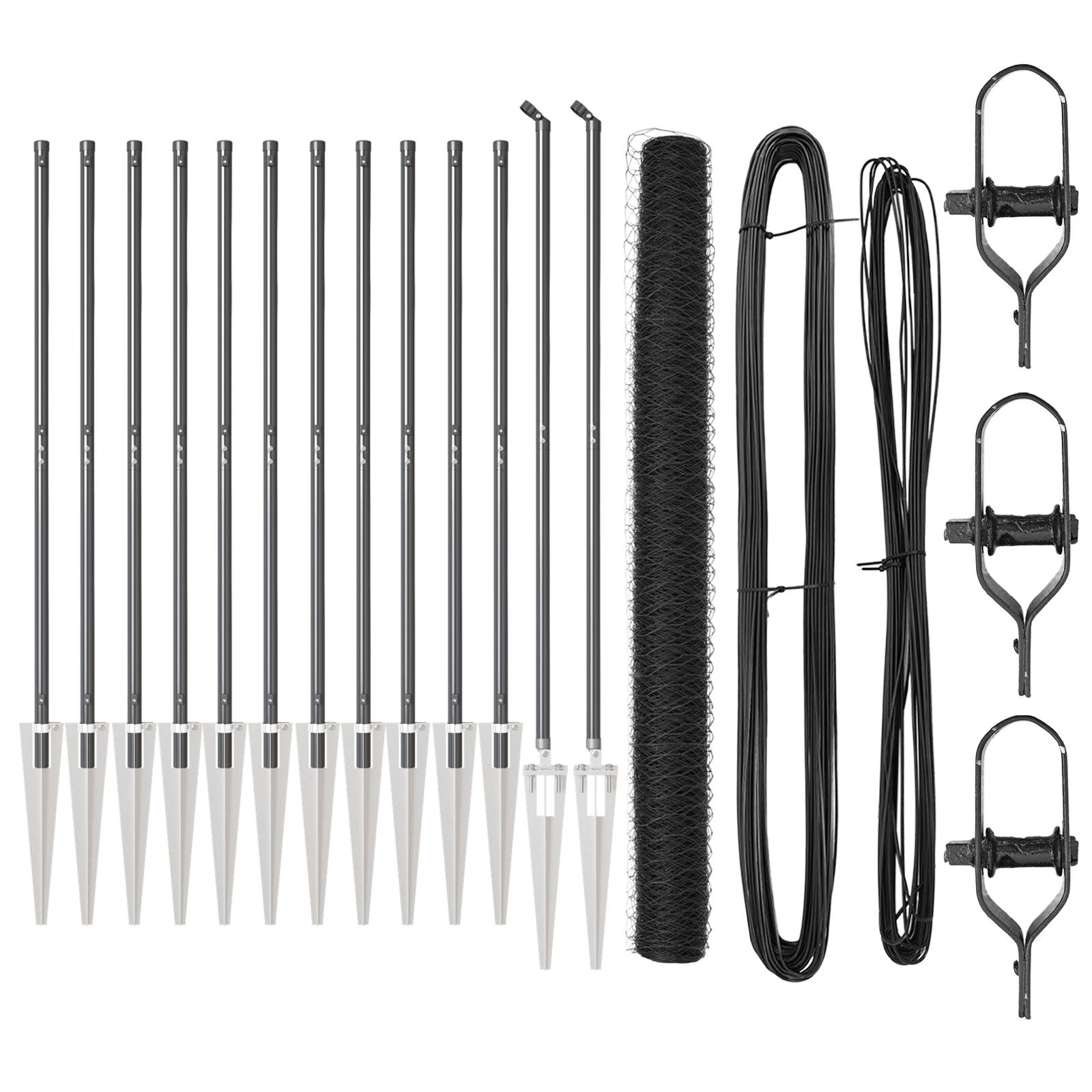 vidaXL Sechseckzaun Grau 1,6x25 m Stahl