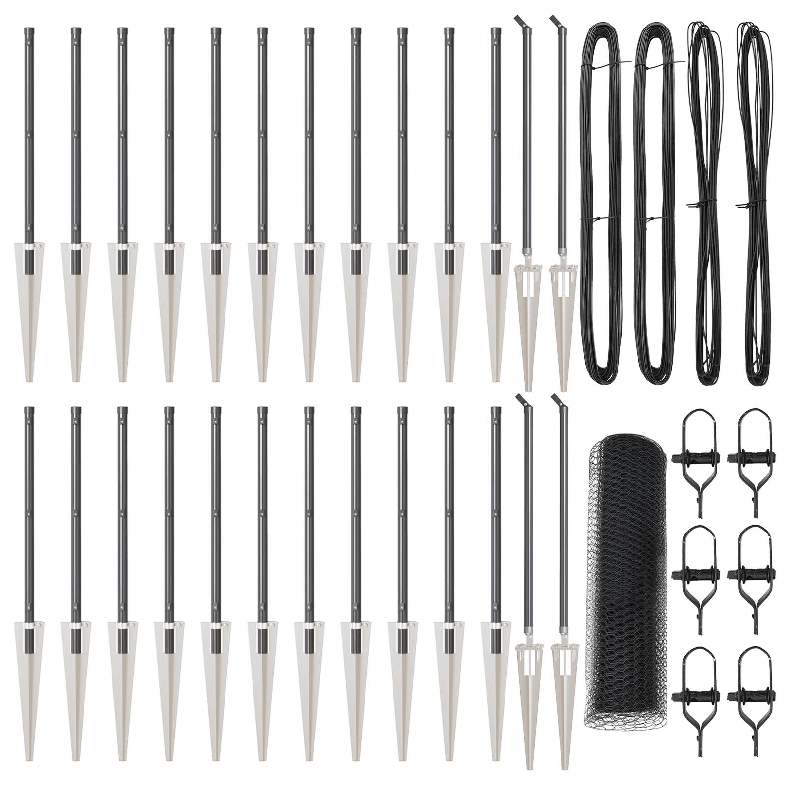 vidaXL Hexagonzaun Grau 0,4x50 m Stahl