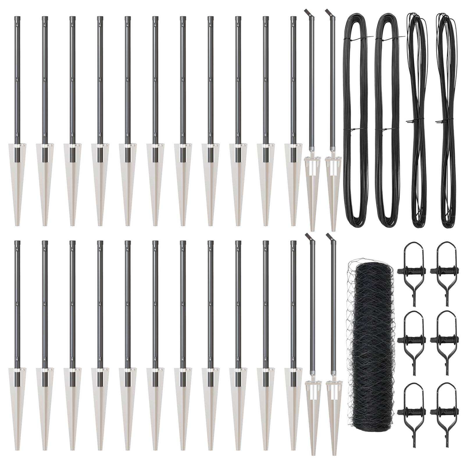 vidaXL Sechseckzaun Grau 1x50 m Stahl