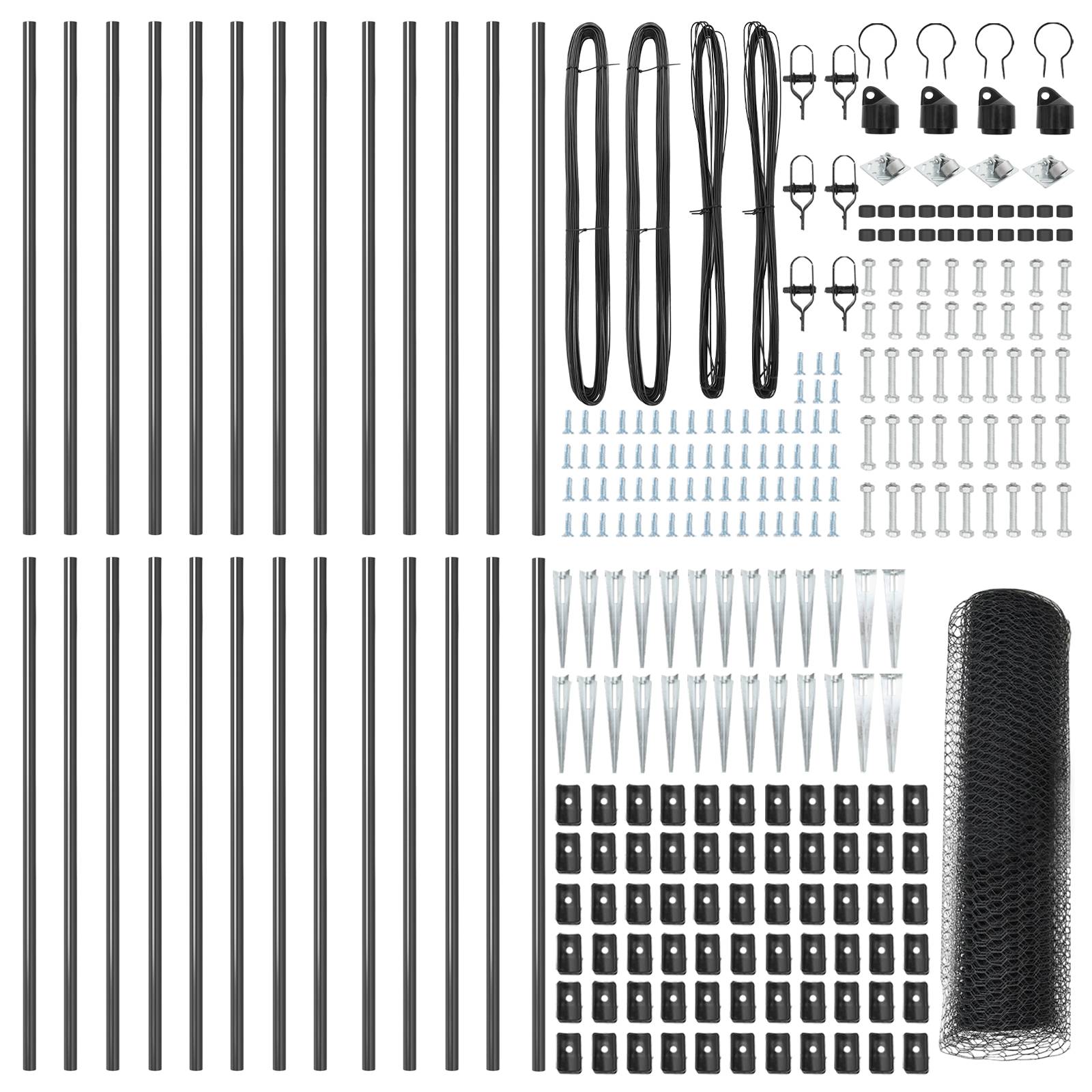 vidaXL Sechseckzaun Grau 1x50 m Stahl