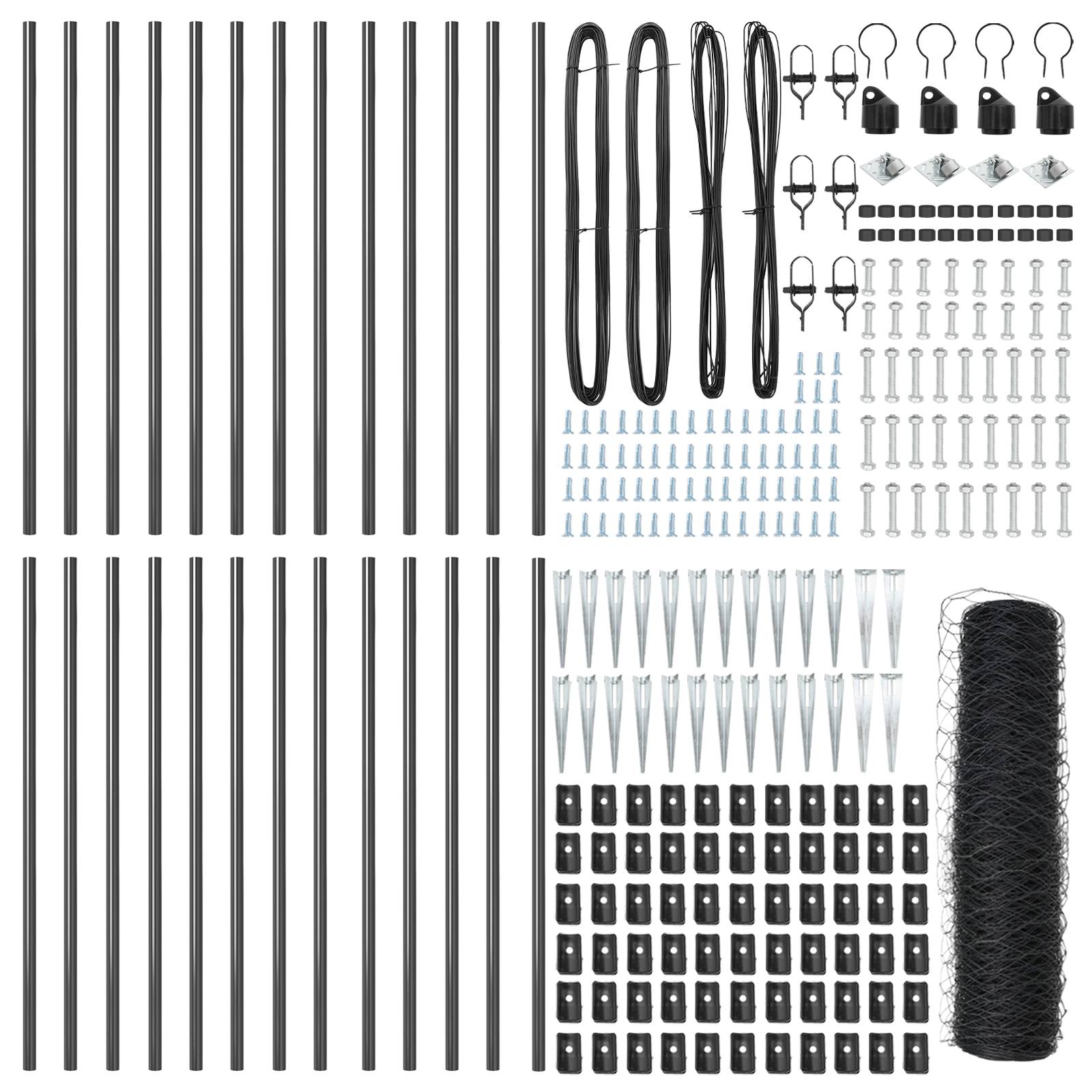 vidaXL Sechseckzaun Grau 1x50 m Stahl