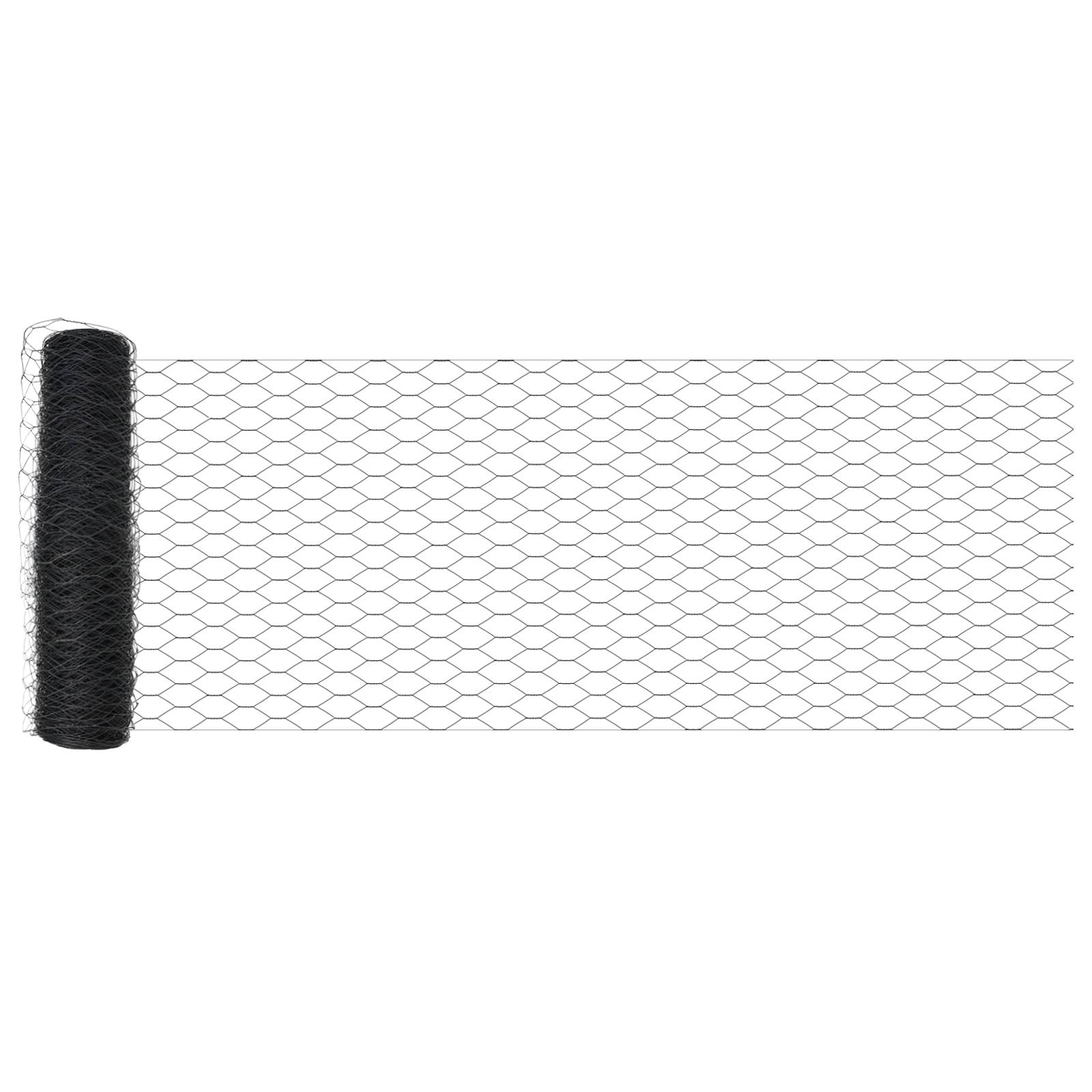 vidaXL Sechseckzaun Grau 1x10 m Stahl