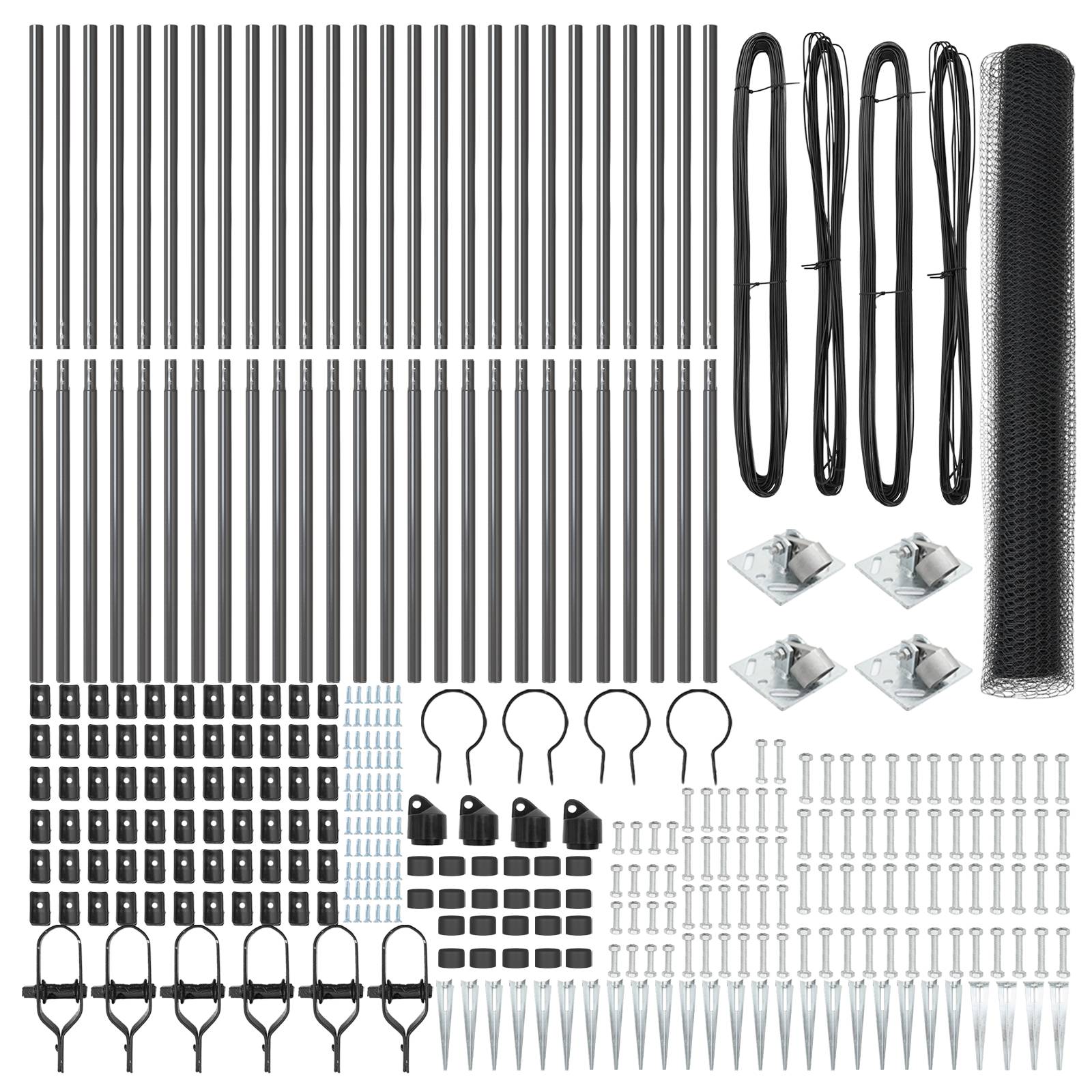 vidaXL Hexagon Zaun Grau 1,4x50 m Stahl