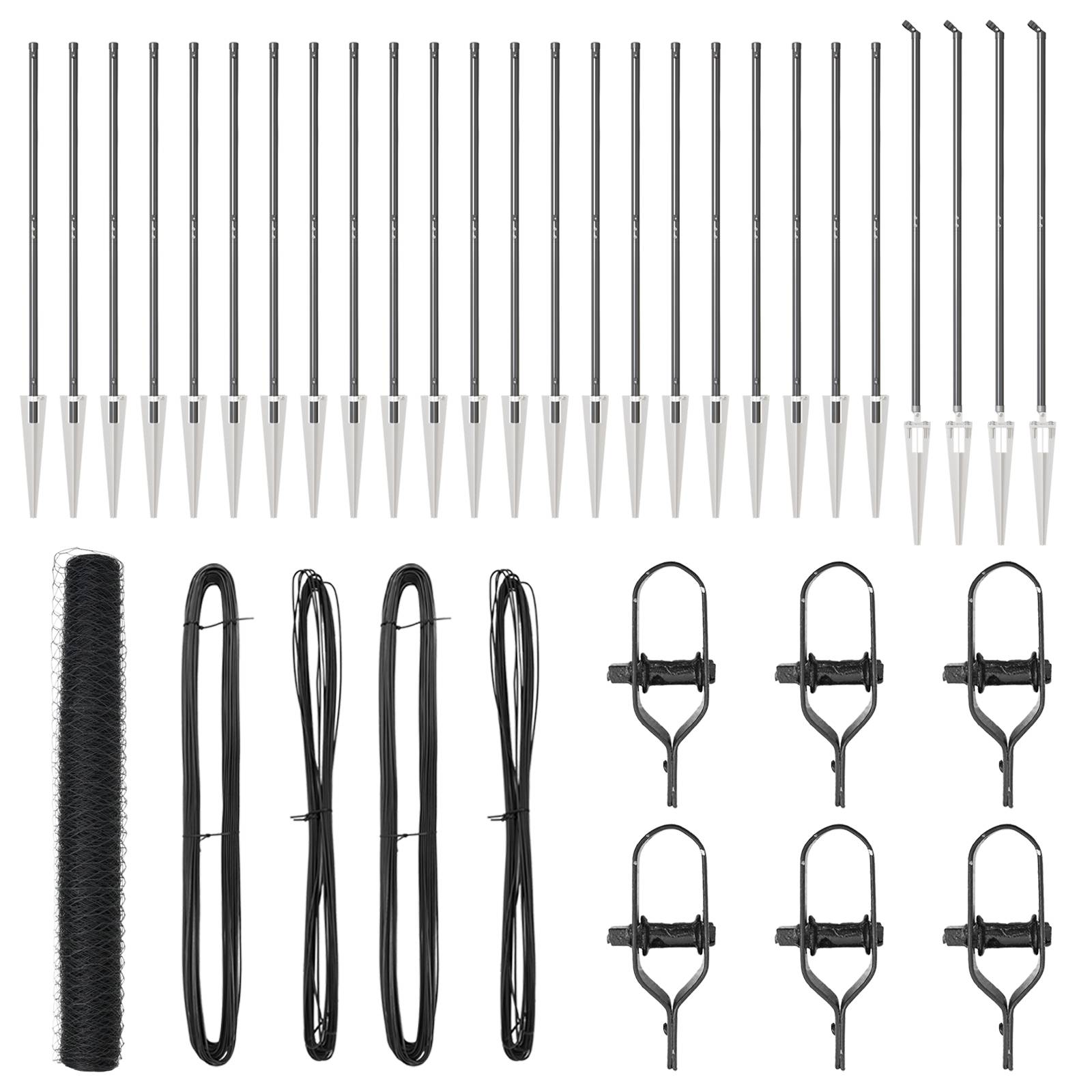 vidaXL Sechseckiger Zaun Grau 1,2x50 m Stahl