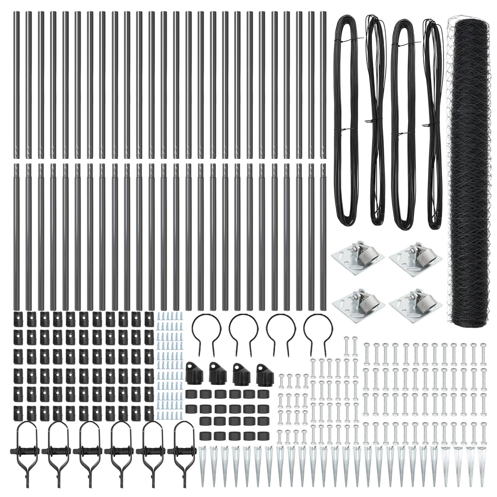 vidaXL Sechseckzaun Grau 1,2x50 m Stahl