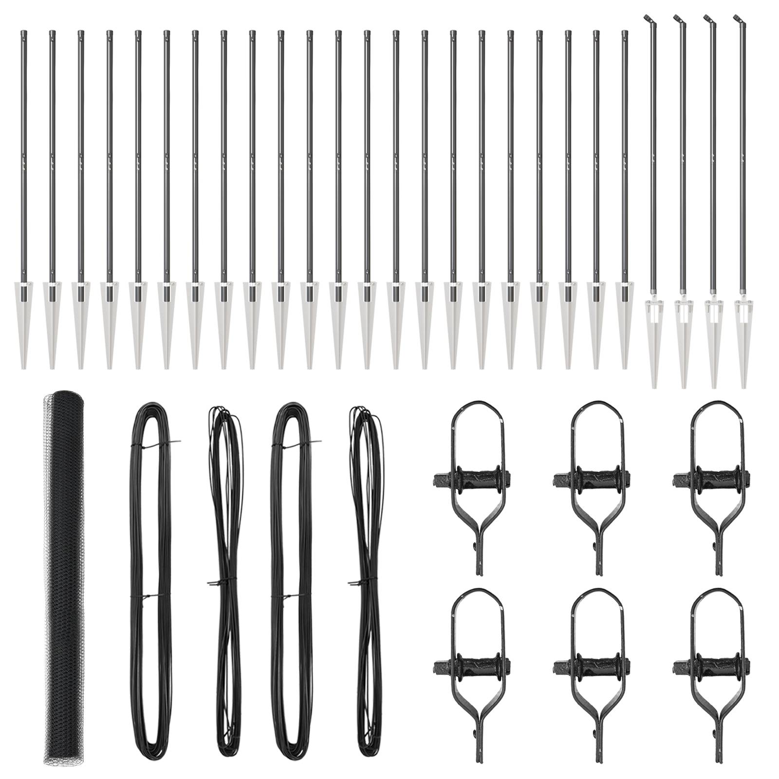 vidaXL Sechseckzaun Grau 1.6x50 m Stahl