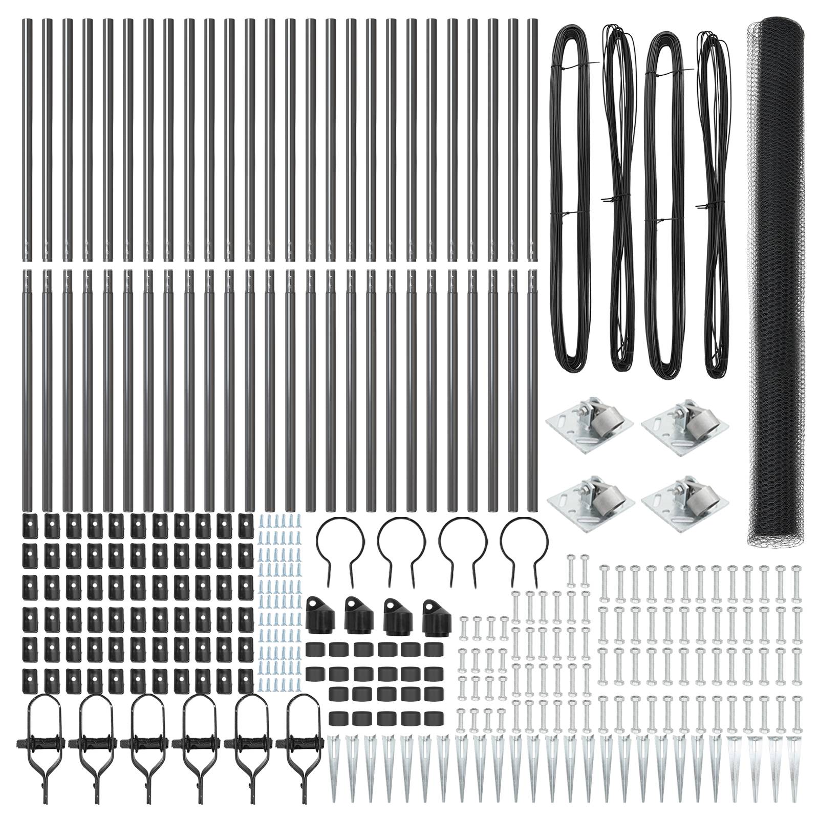vidaXL Sechseckzaun Grau 1.6x50 m Stahl