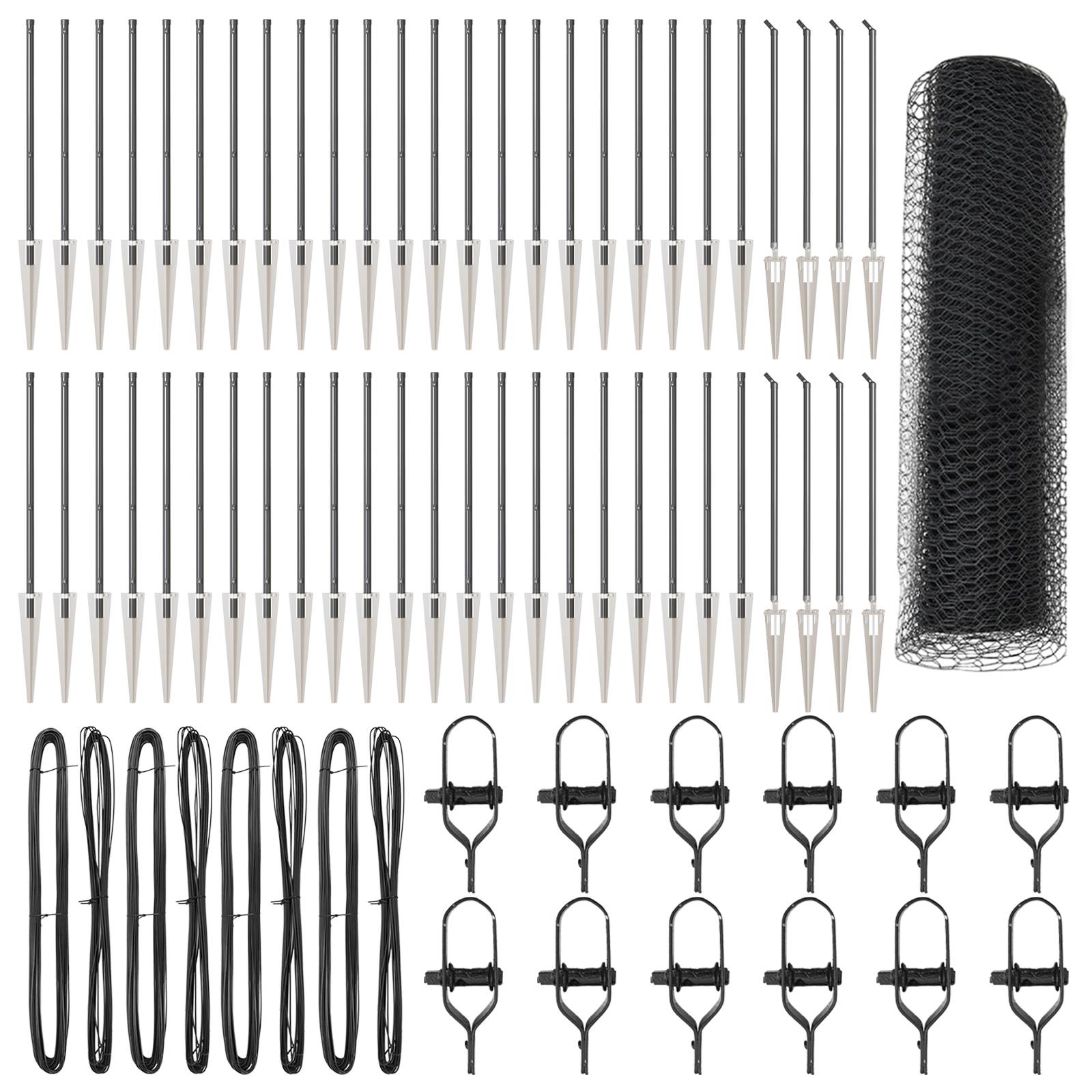 vidaXL Sechseckzaun Grau 0.5x100 m Stahl