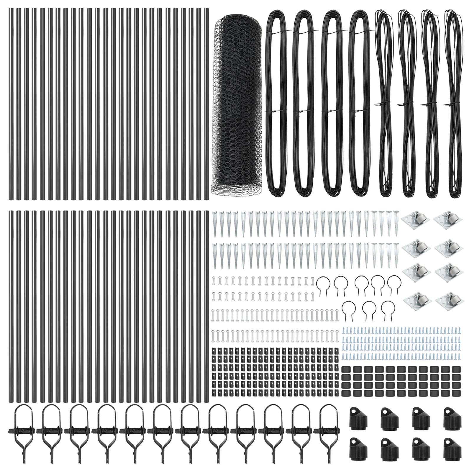 vidaXL Sechseckzaun Grau 0,6x100 m Stahl