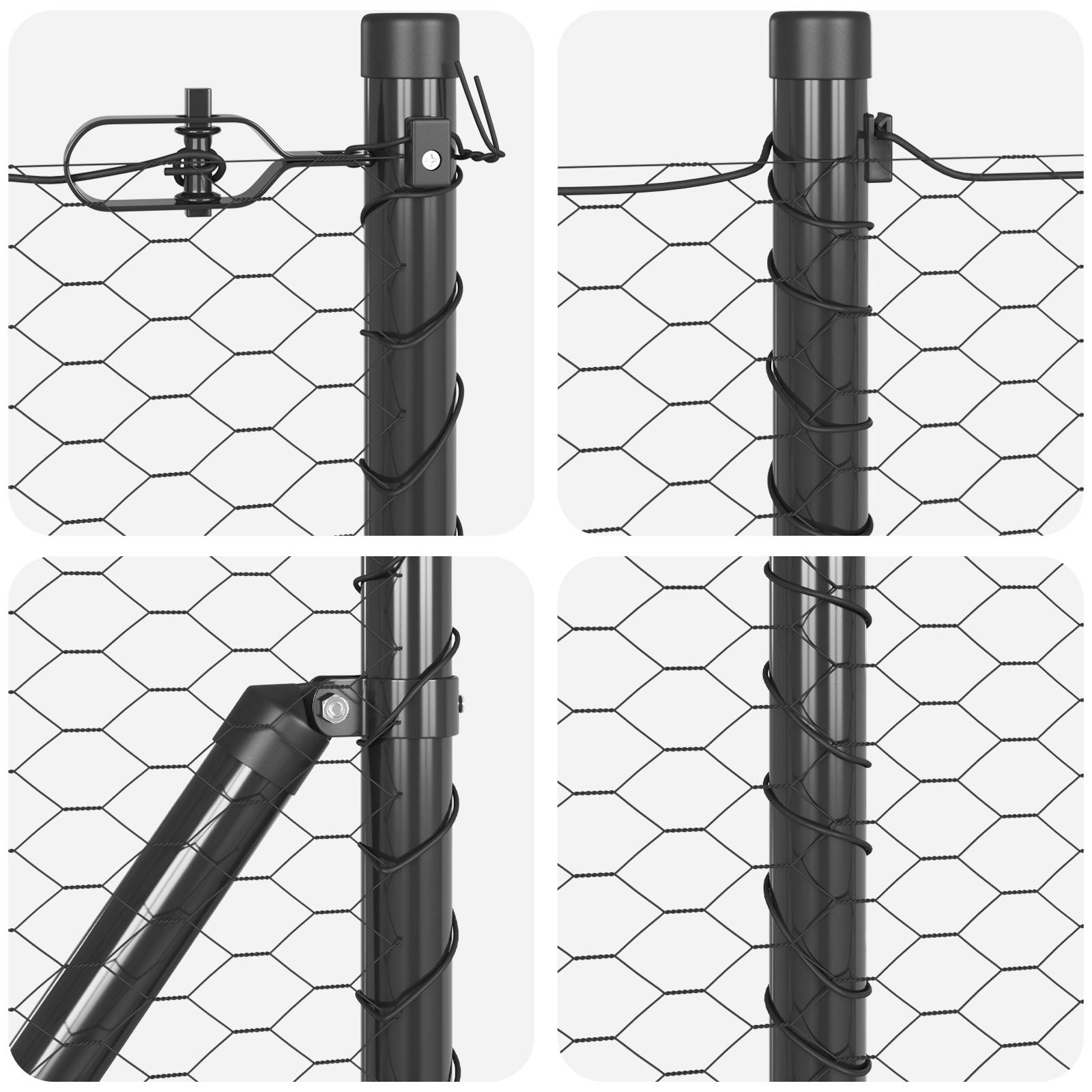 vidaXL Sechseckzaun Grau 0.4x25 m Stahl
