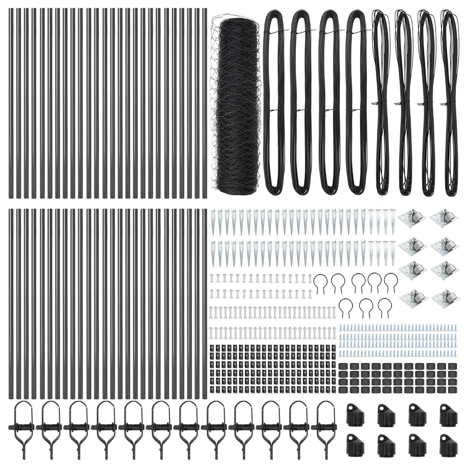 vidaXL Sechseckzaun Grau 0.5x100 m Stahl