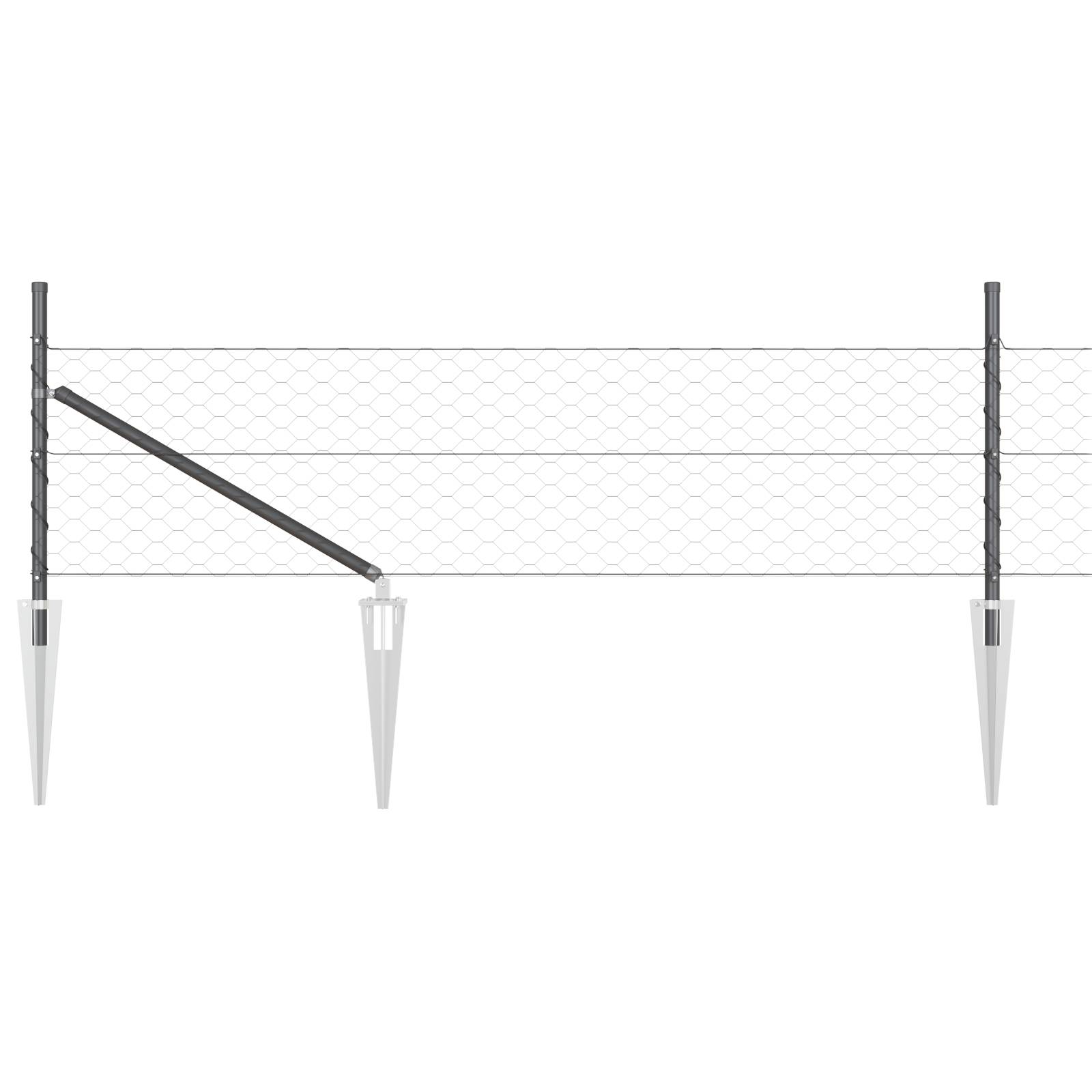 vidaXL Sechseckzaun Grau 0,5x50 m Stahl
